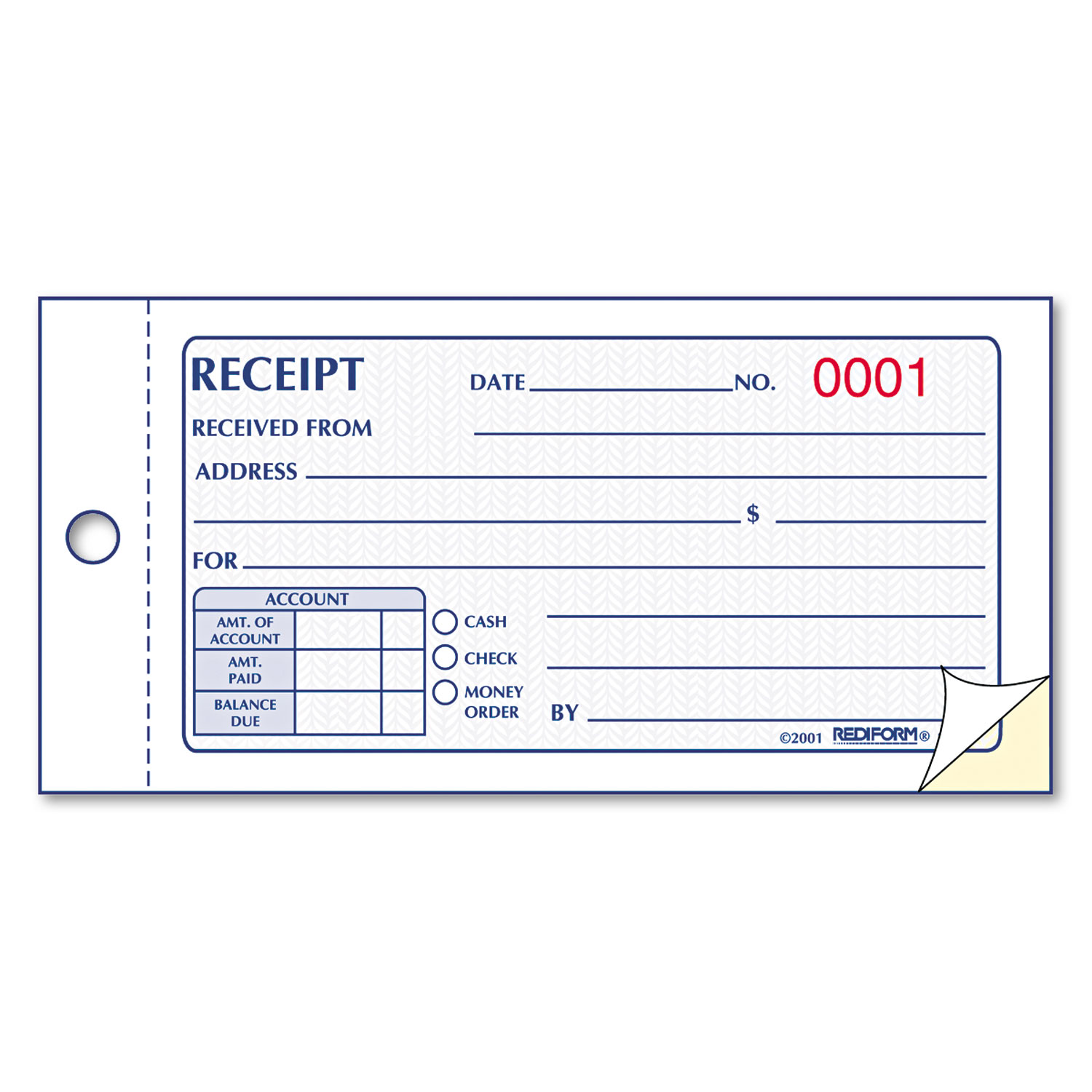 small money receipt book by rediform red8l820 ontimesuppliescom