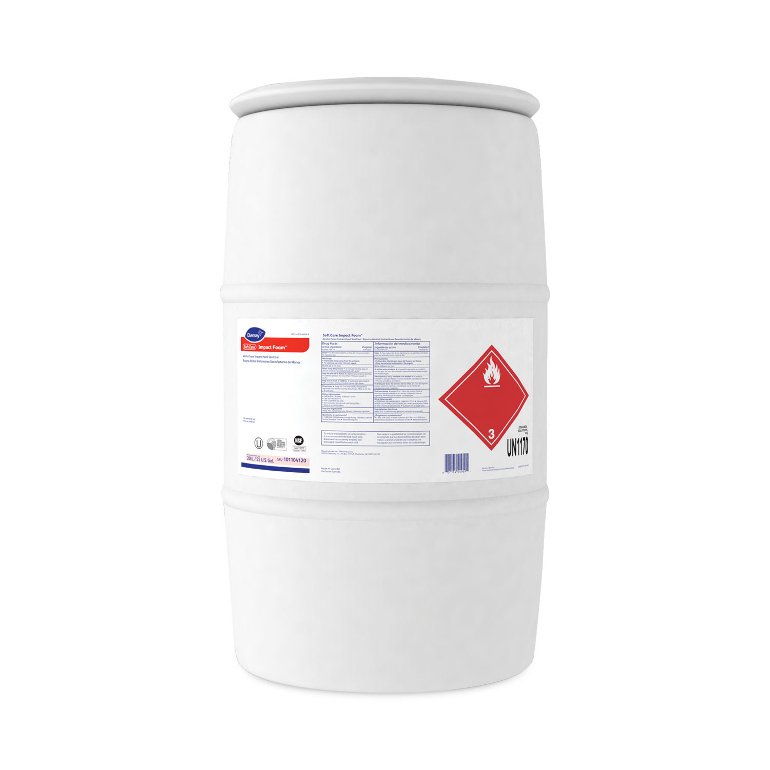 Soft Care Impact Foam Alcohol Instant Foam Hand Sanitizer, 55 gal Drum, Alcohol Scent