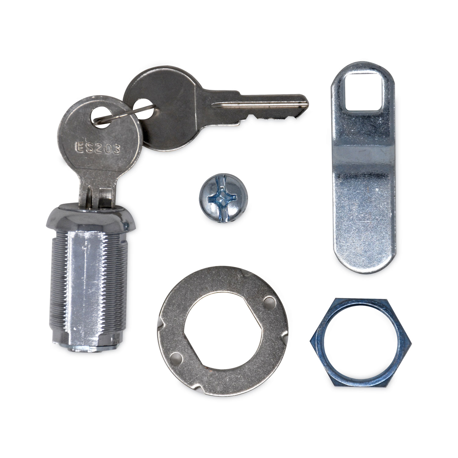 Replacement Lock and Keys for Housekeeping Carts, Silver