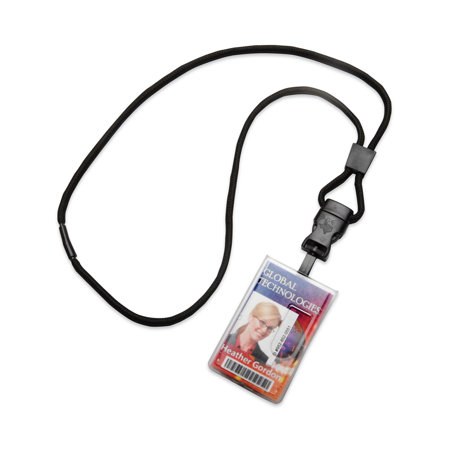 8455016988431 SKILCRAFT Dual Card ID Holder, With 36 Lanyard, Horizontal/ Vertical, 2.13 x 3.38, Frosted, Dozen - Reliable Paper