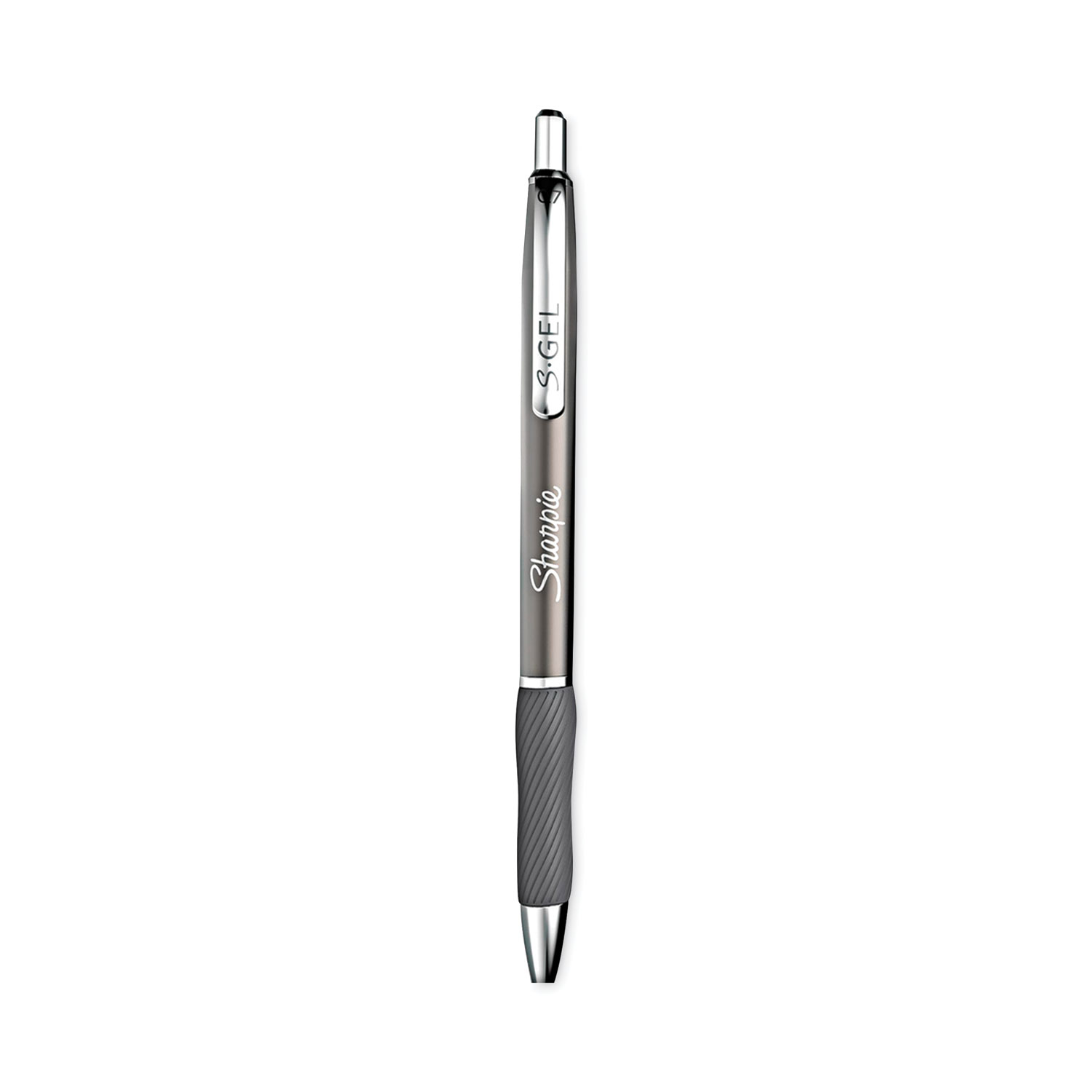 Sharpie S-Gel Premium Metal Barrel Gel Pen, Retractable, Medium 0.7 mm, Black Ink, Red Barrel, 4/Pack