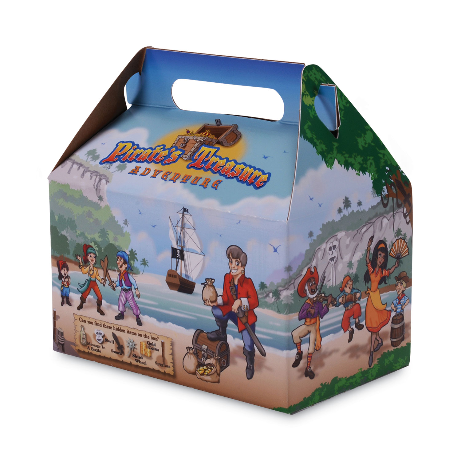 Pirate Kid's Meal Barn Boxes, 6.43 x 4 x 3.75, Brown, Paper, 96/Carton
