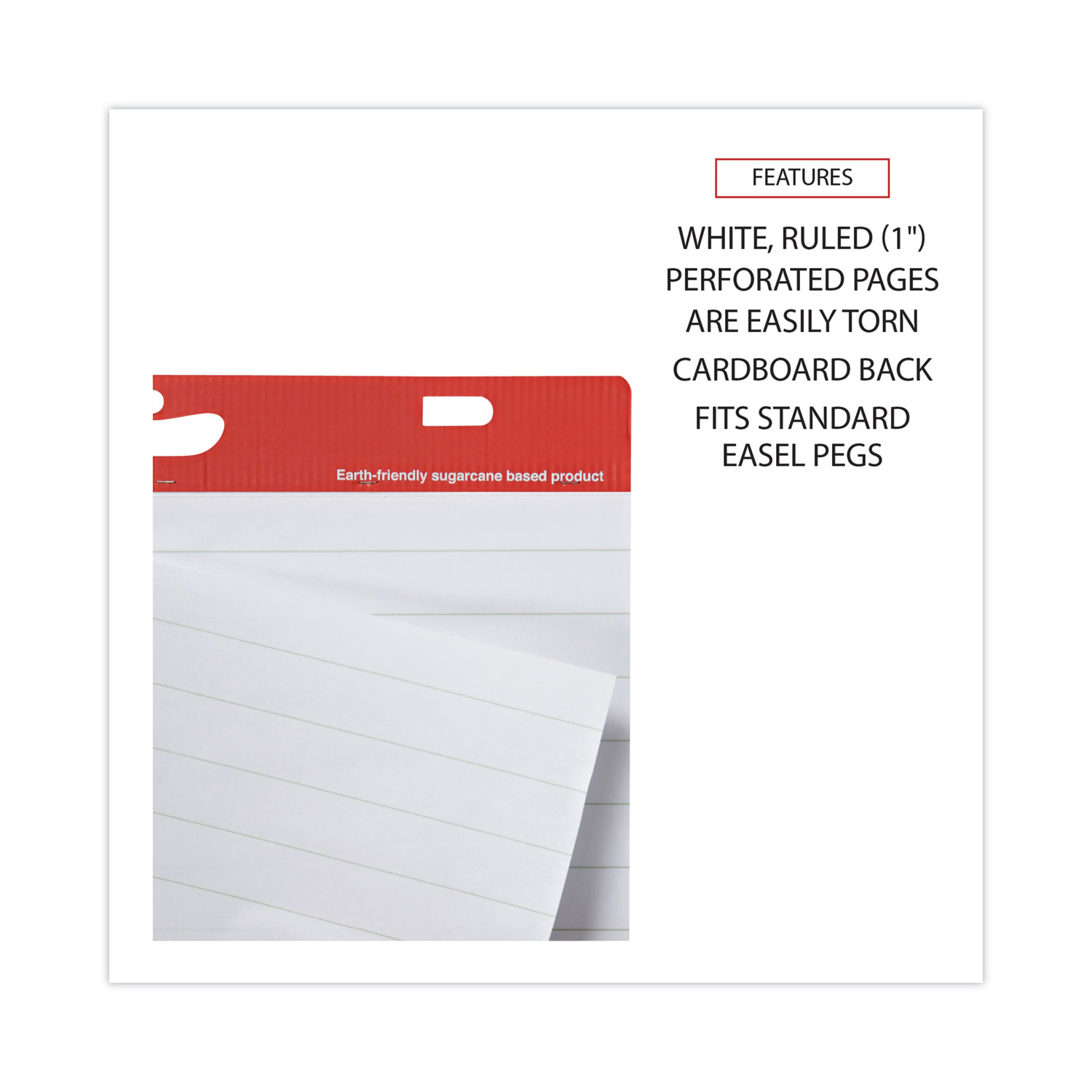 Sugarcane Based Easel Pads, 1 Inch Rule, 27 x 34, White, 2 50-Sheet Pads/Pack  - UNV45602 - GreenLine Paper Company