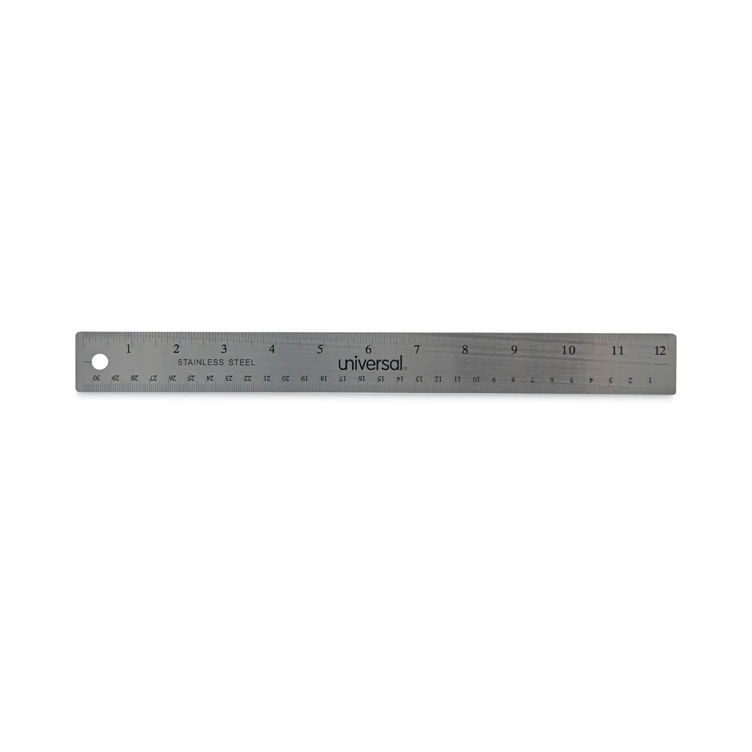 Double Bevel/Metal Edge/Varnished Wood Ruler, 12 Inches, Box of 36