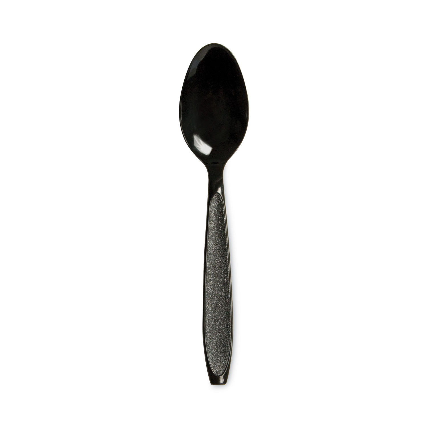 Impress Heavyweight Full-Length Polystyrene Cutlery, Spoon, Plastic, Black, 1,000/Carton
