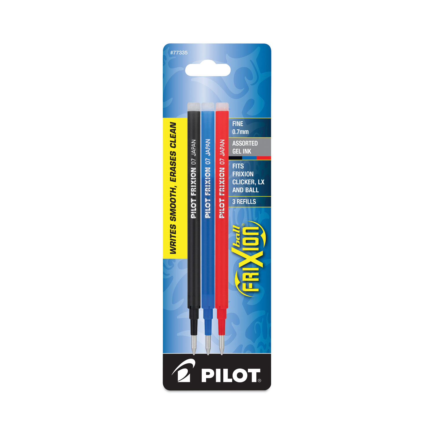 Pilot FriXion Clicker 0.7mm, Erasable Gel Pens, Fine Point (6-Pack,  Black/Blue)