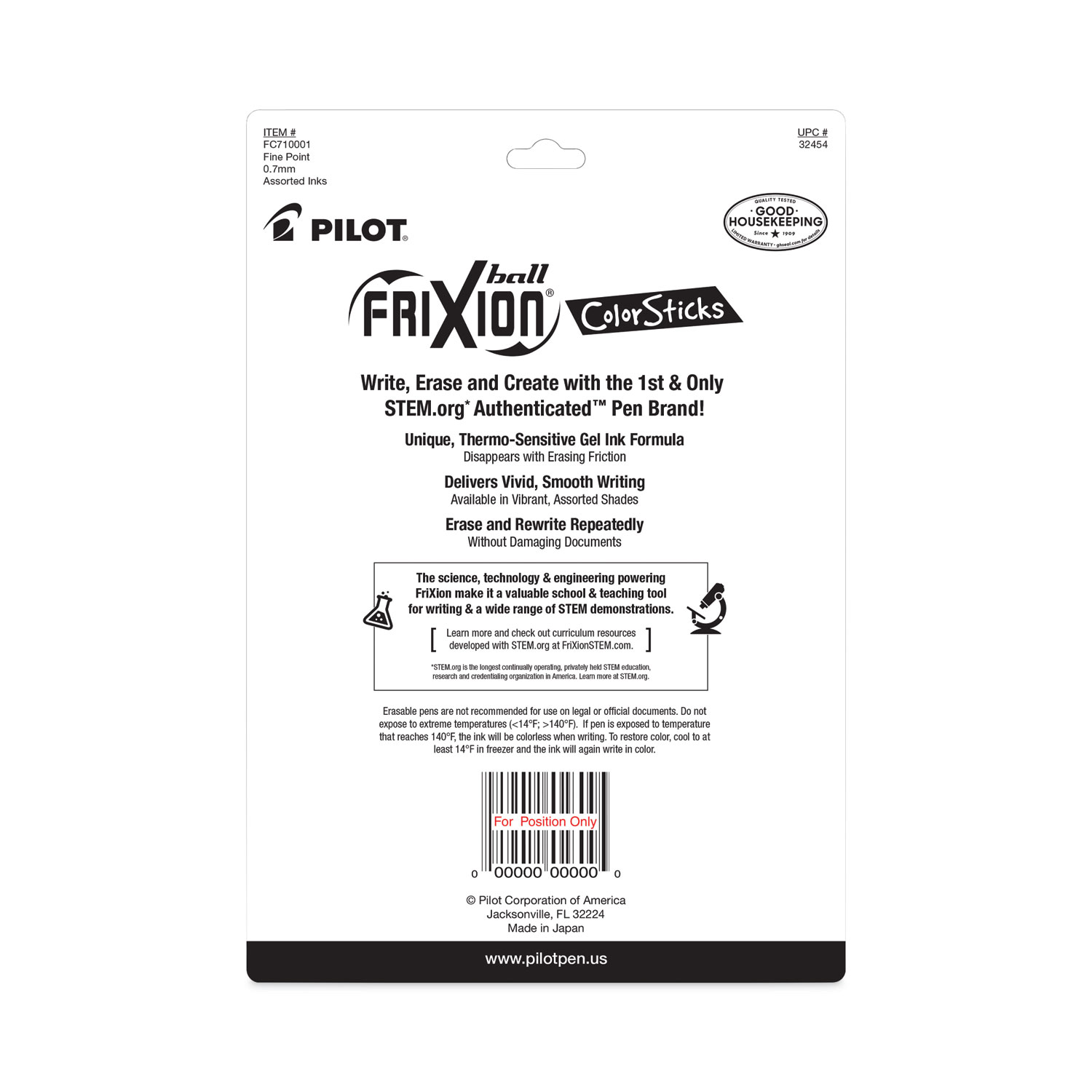 Pilot FriXion ColorSticks Erasable Gel Ink Pens Fine Point Assorted Ink 10  Count (32454)