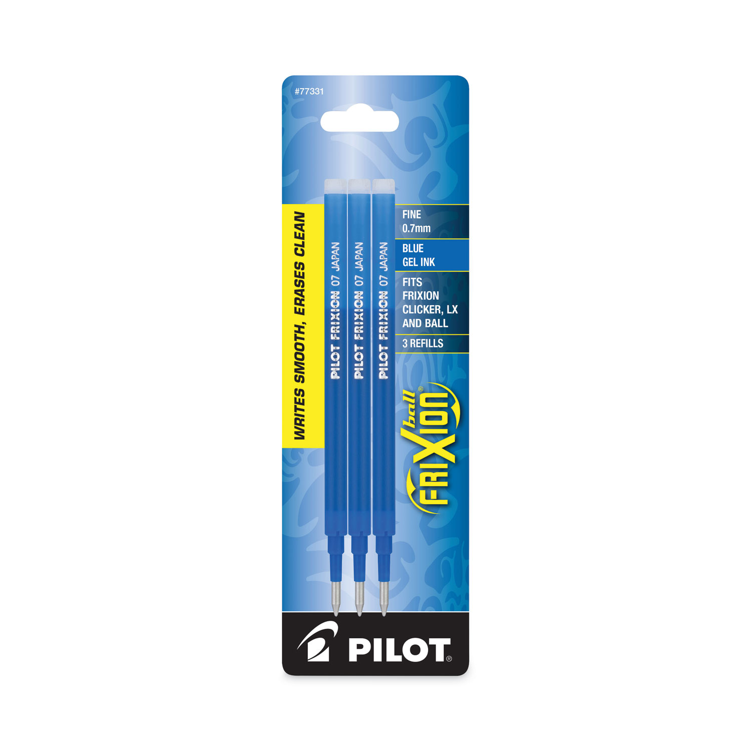 Refill Ballpoint Pen Pilot FriXion Clicker 0.7 - 3 Pack - Pu