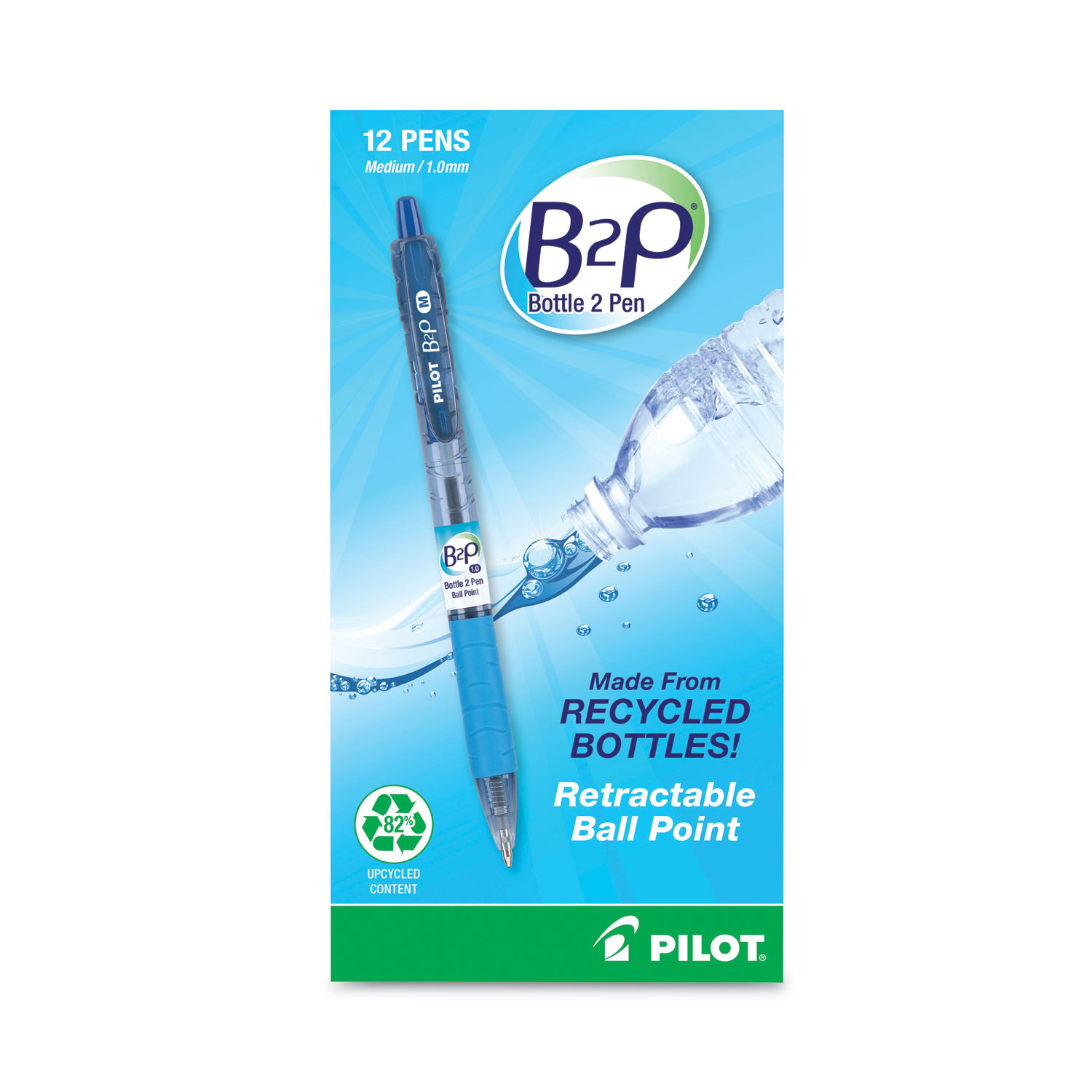 B2P Bottle-2-Pen Recycled Ballpoint Pen, Retractable, Medium 1 mm