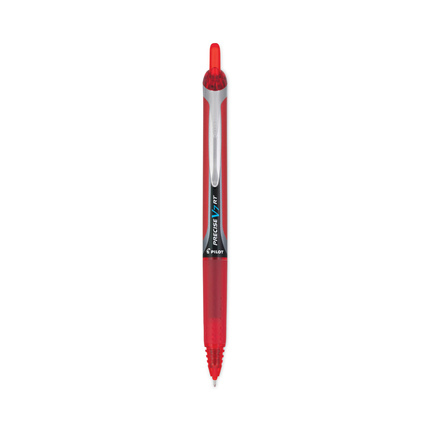 Precise V7RT Rollerball Pen, Retractable, Fine 0.7 mm, Red Ink, Red Barrel