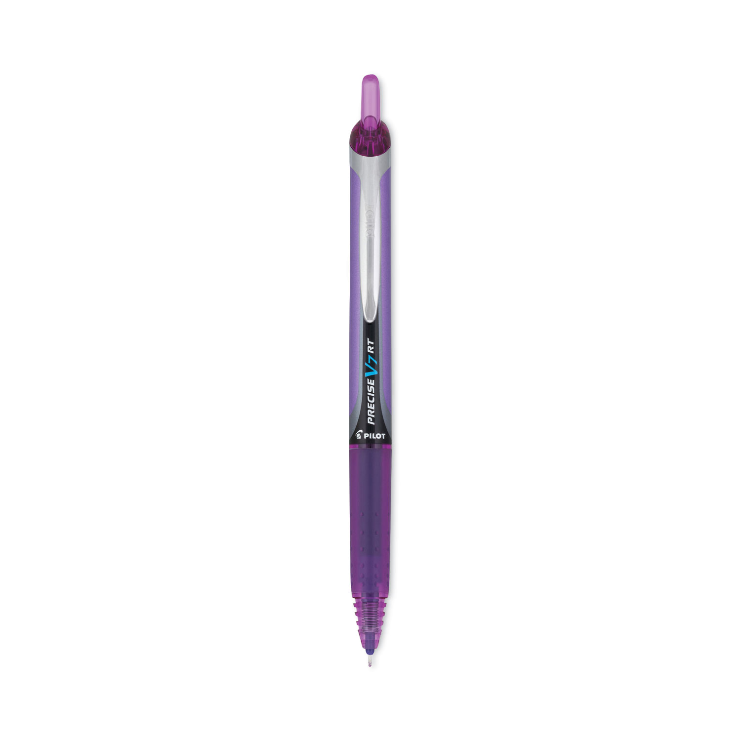 Precise V7RT Rollerball Pen, Retractable, Fine 0.7 mm, Purple Ink, Purple Barrel