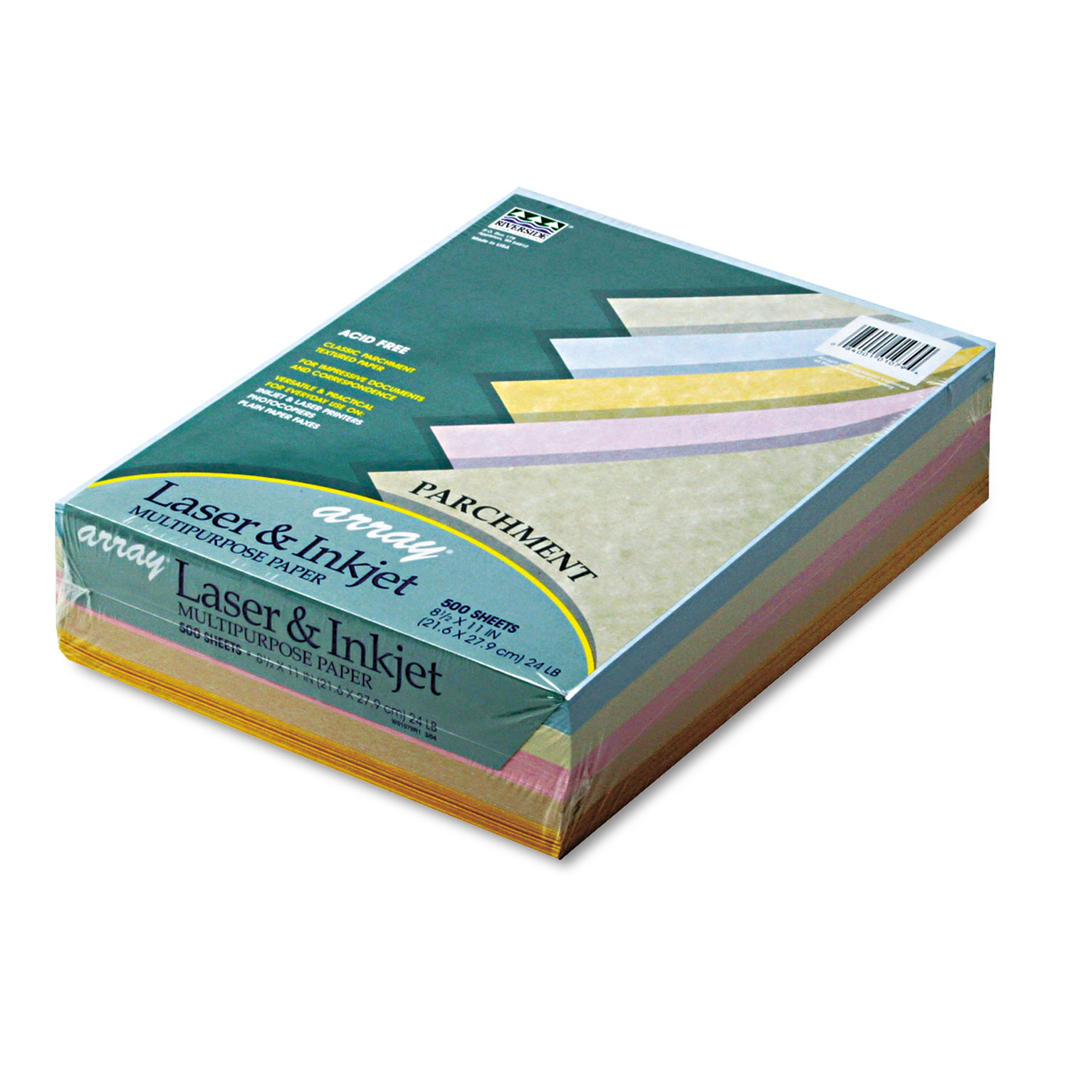  Pacon 101079 Array Colored Bond Paper, 24lb, 8.5 x 11, Assorted Parchment Colors, 500/Ream (PAC101079) 