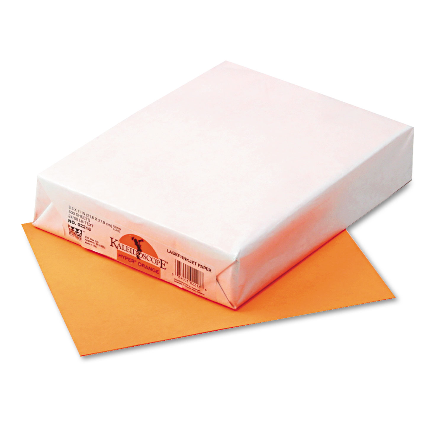 Pacon 102218 Kaleidoscope Multipurpose Colored Paper, 24lb, 8.5 x 11, Hyper Orange, 500/Ream (PAC102218) 