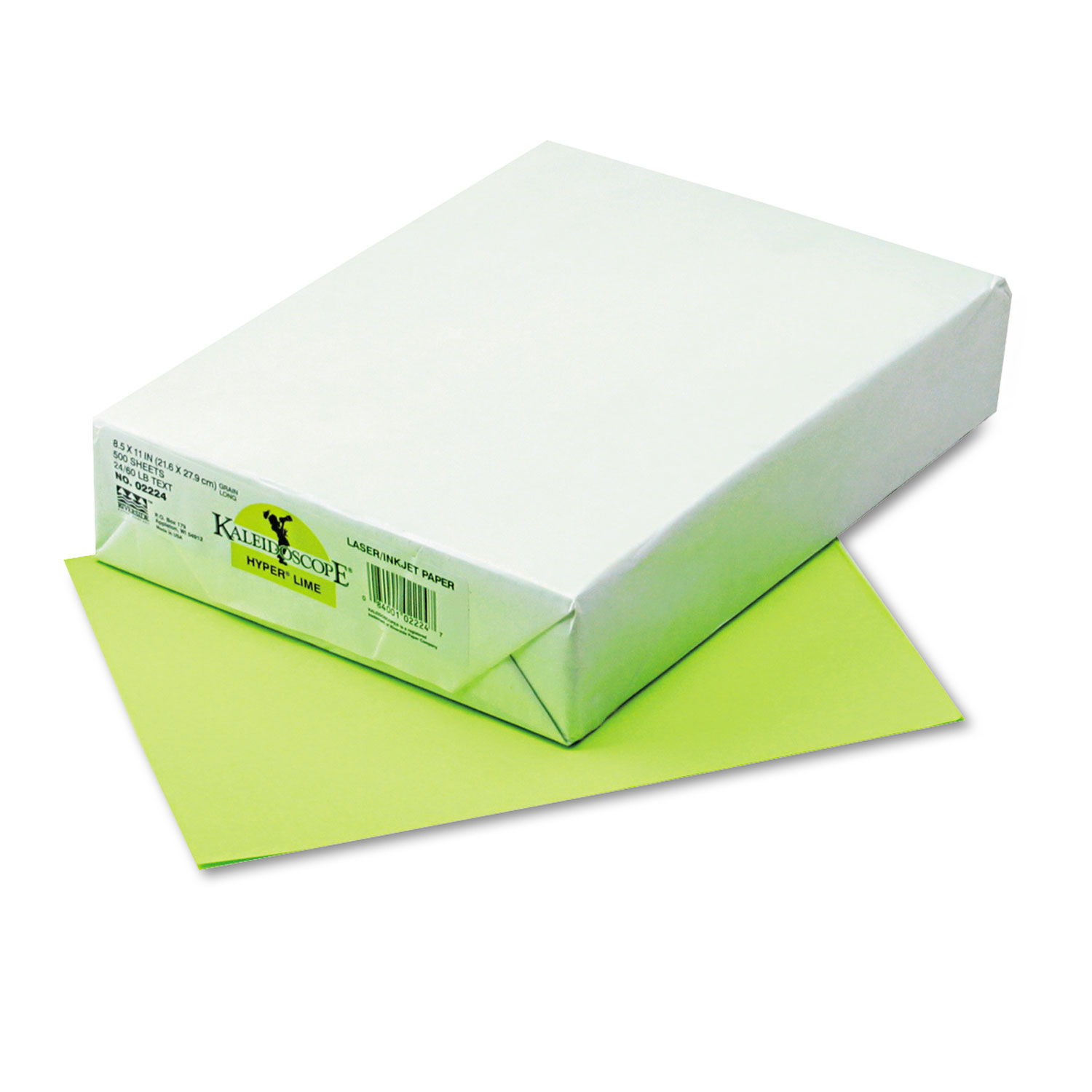  Pacon 102224 Kaleidoscope Multipurpose Colored Paper, 24lb, 8.5 x 11, Hyper Lime, 500/Ream (PAC102224) 