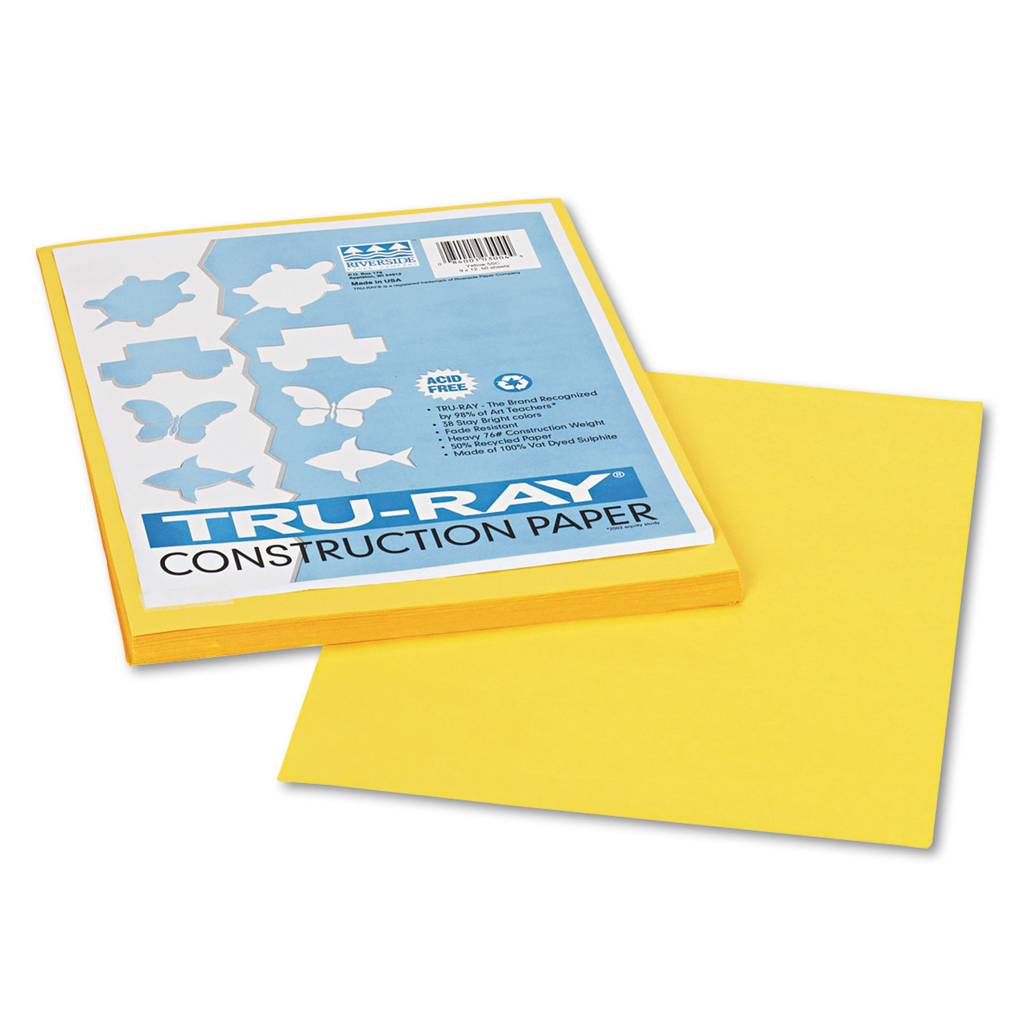  Pacon 103004 Tru-Ray Construction Paper, 76lb, 9 x 12, Yellow, 50/Pack (PAC103004) 