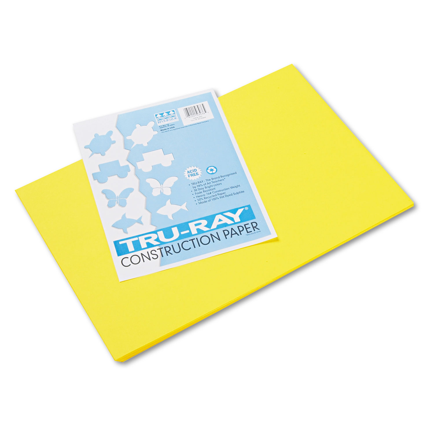  Pacon 103036 Tru-Ray Construction Paper, 76lb, 12 x 18, Yellow, 50/Pack (PAC103036) 