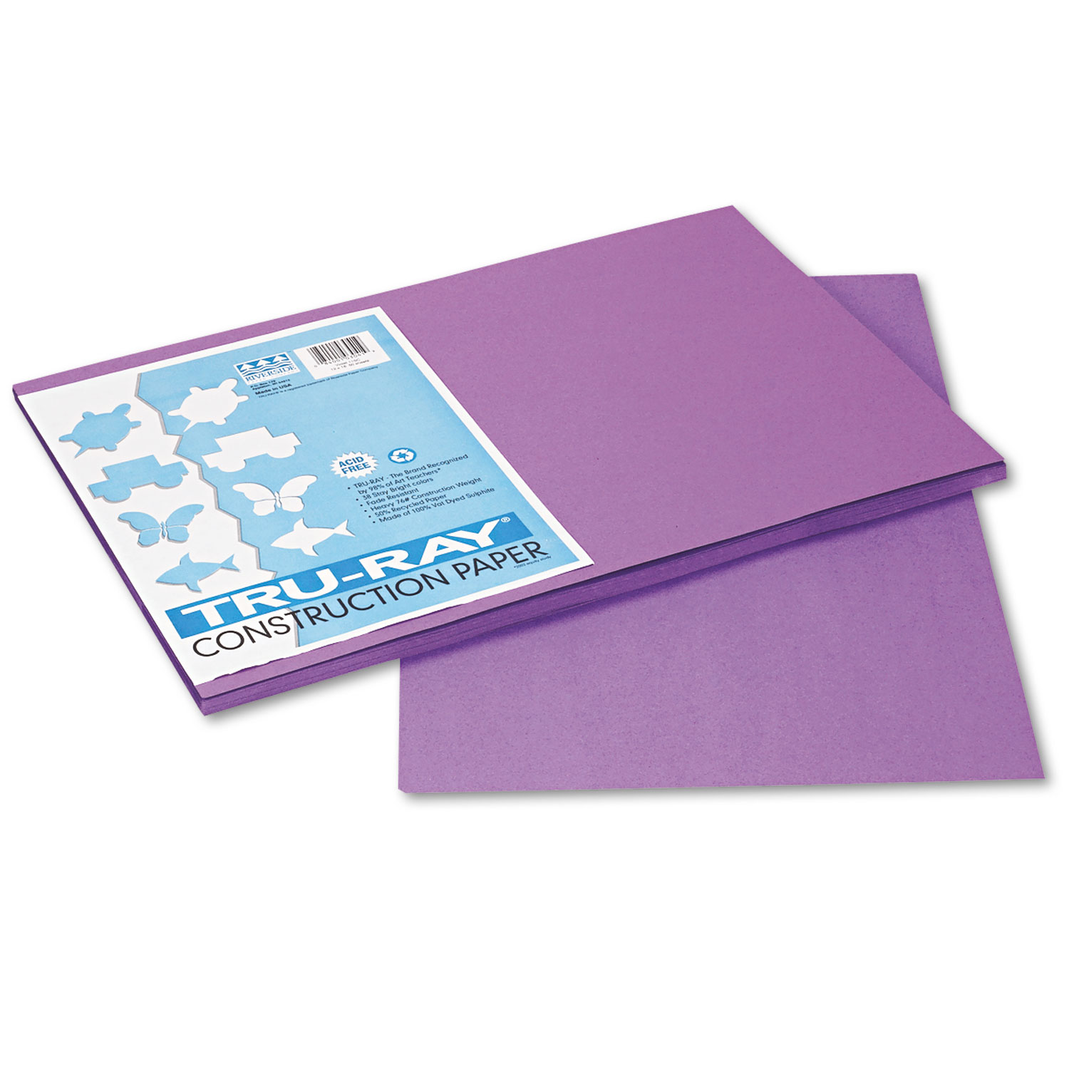  Pacon 103041 Tru-Ray Construction Paper, 76lb, 12 x 18, Violet, 50/Pack (PAC103041) 