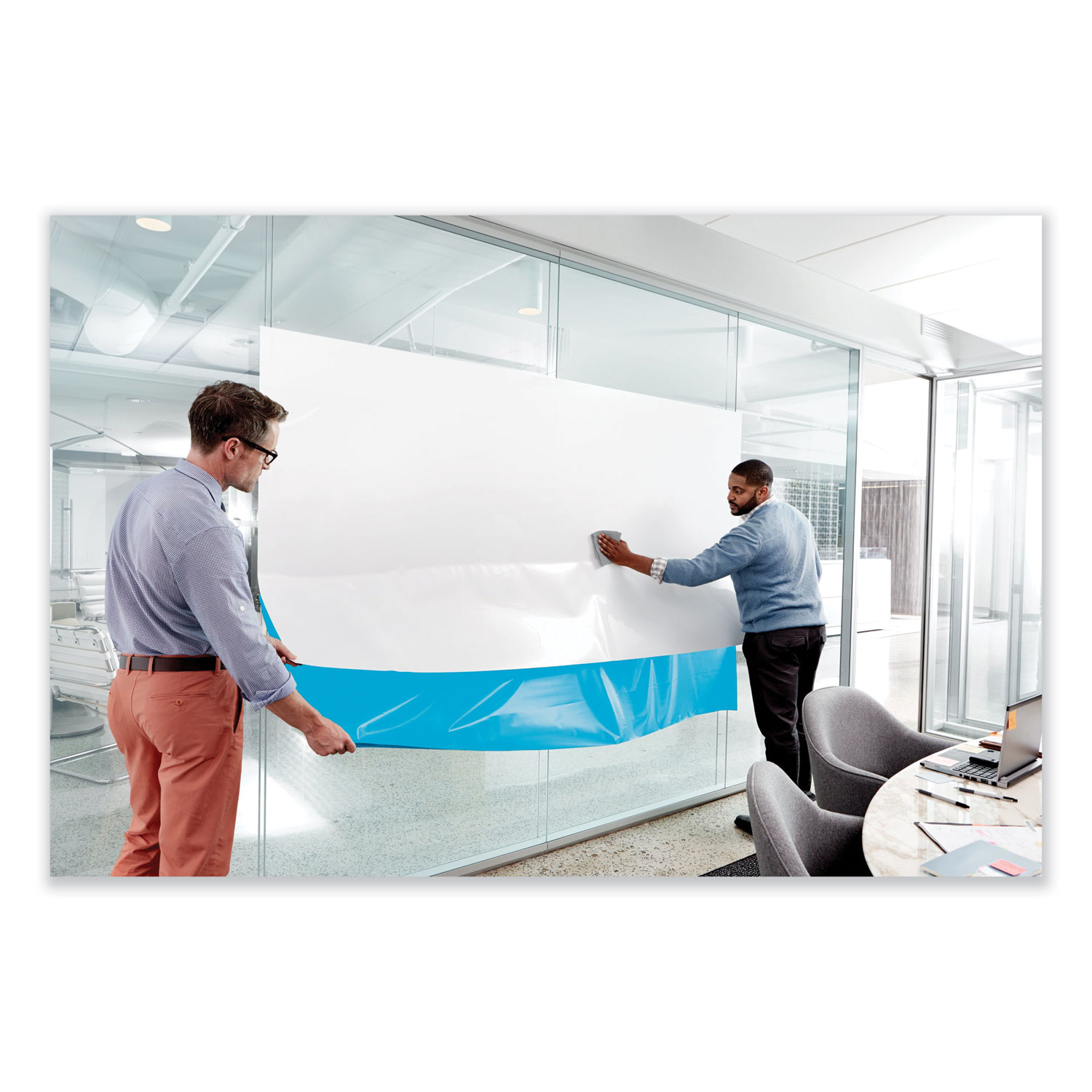 72 x 48 White Dry Erase Surface with Adhesive Backing 