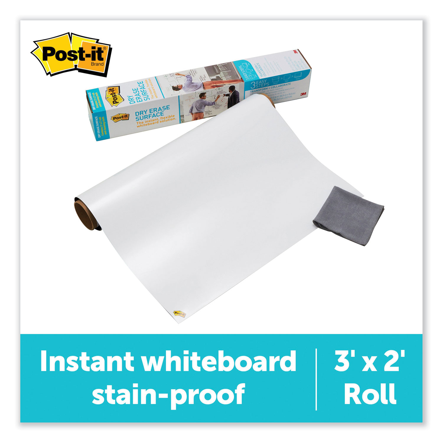 Dry Erase Surface with Adhesive Backing, 36 x 24, White Surface - Court  Street Office Supplies, Inc.