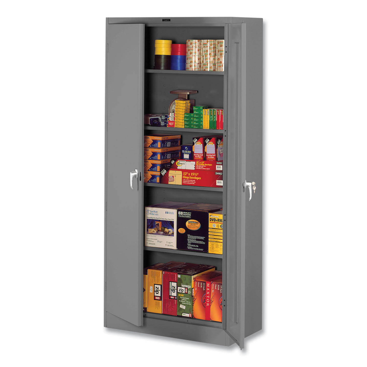 Deluxe Storage Cabinet, 36w x 24d x 78h, Medium Gray