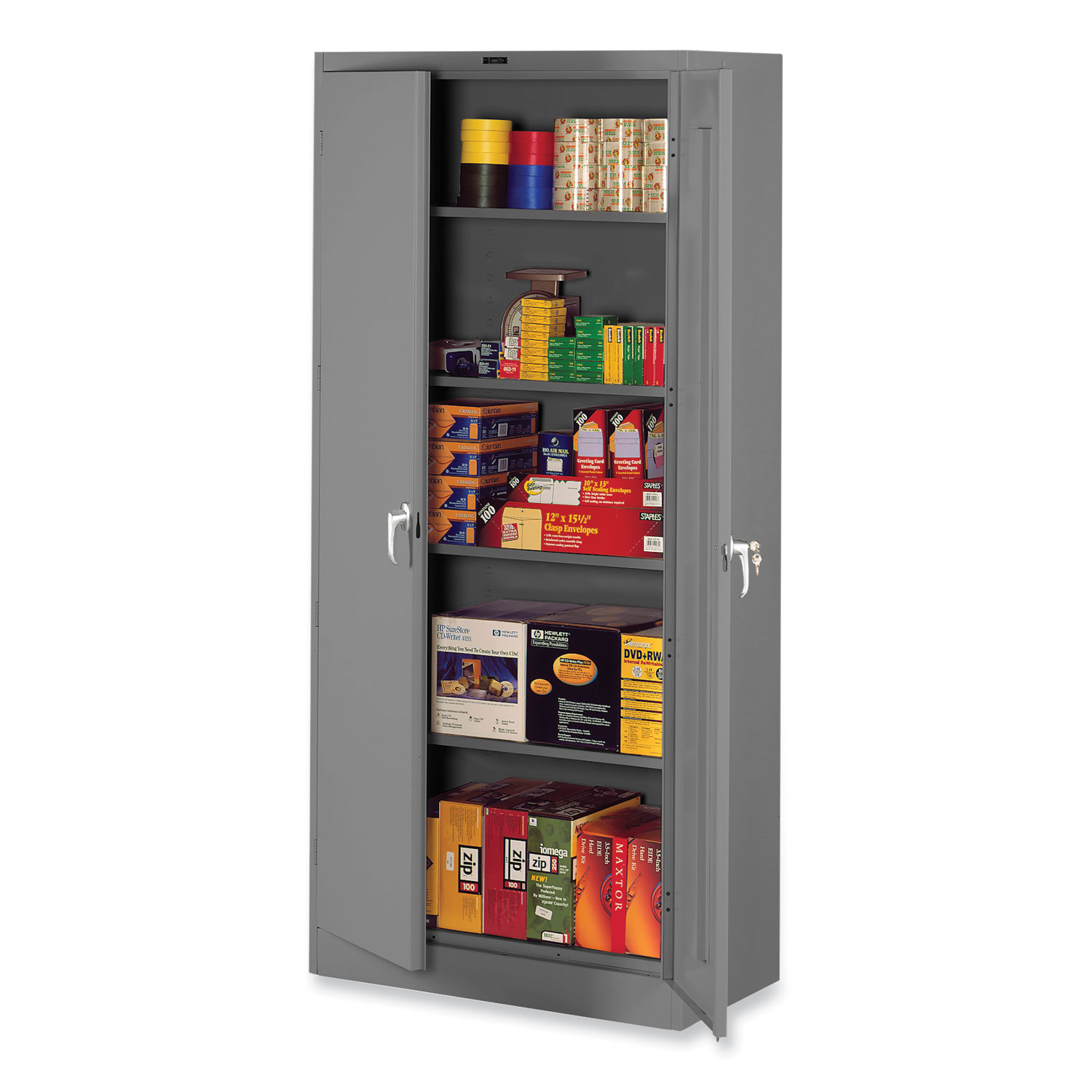 Deluxe Storage Cabinet, 36w x 18d x 78h, Medium Gray