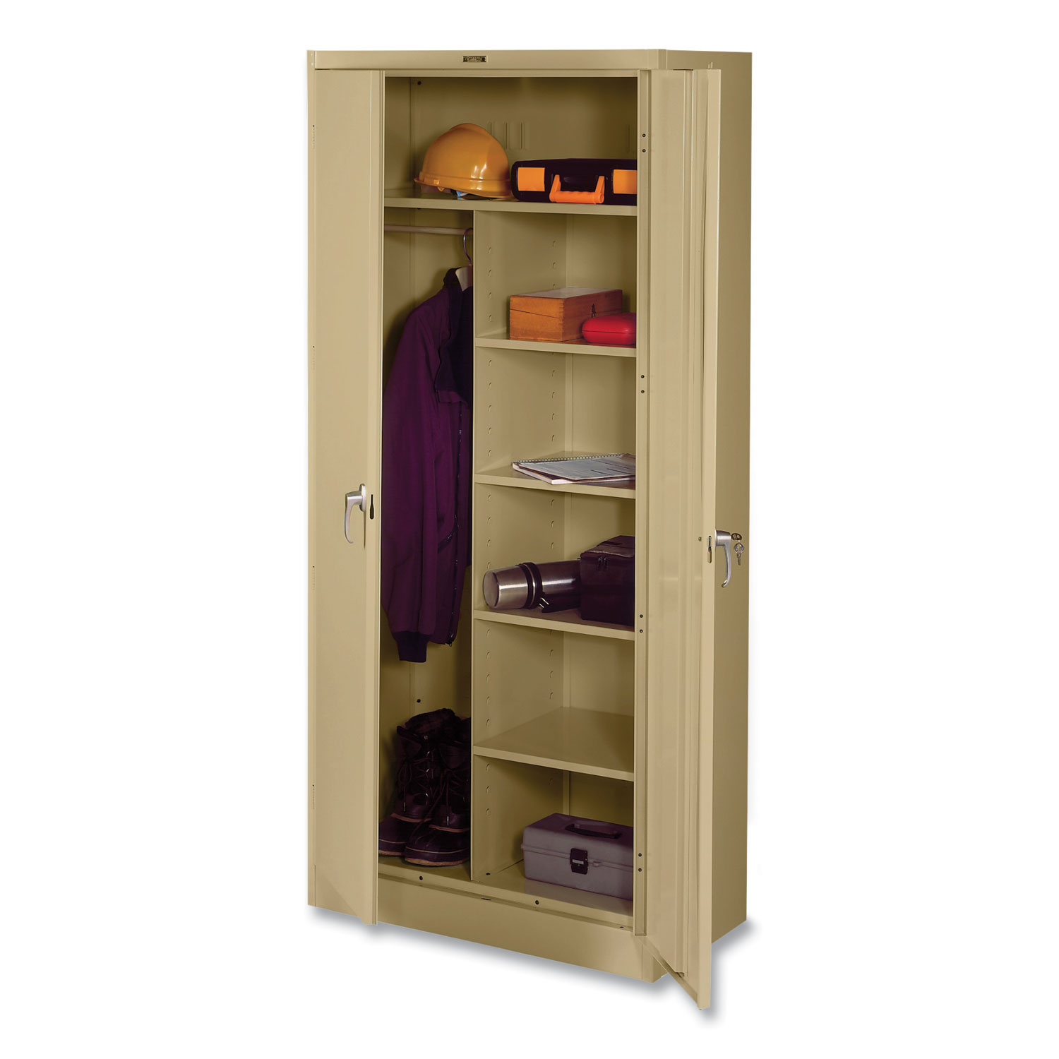 Deluxe Combination Wardrobe/Storage Cabinet, 36w x 18d x 78h, Sand