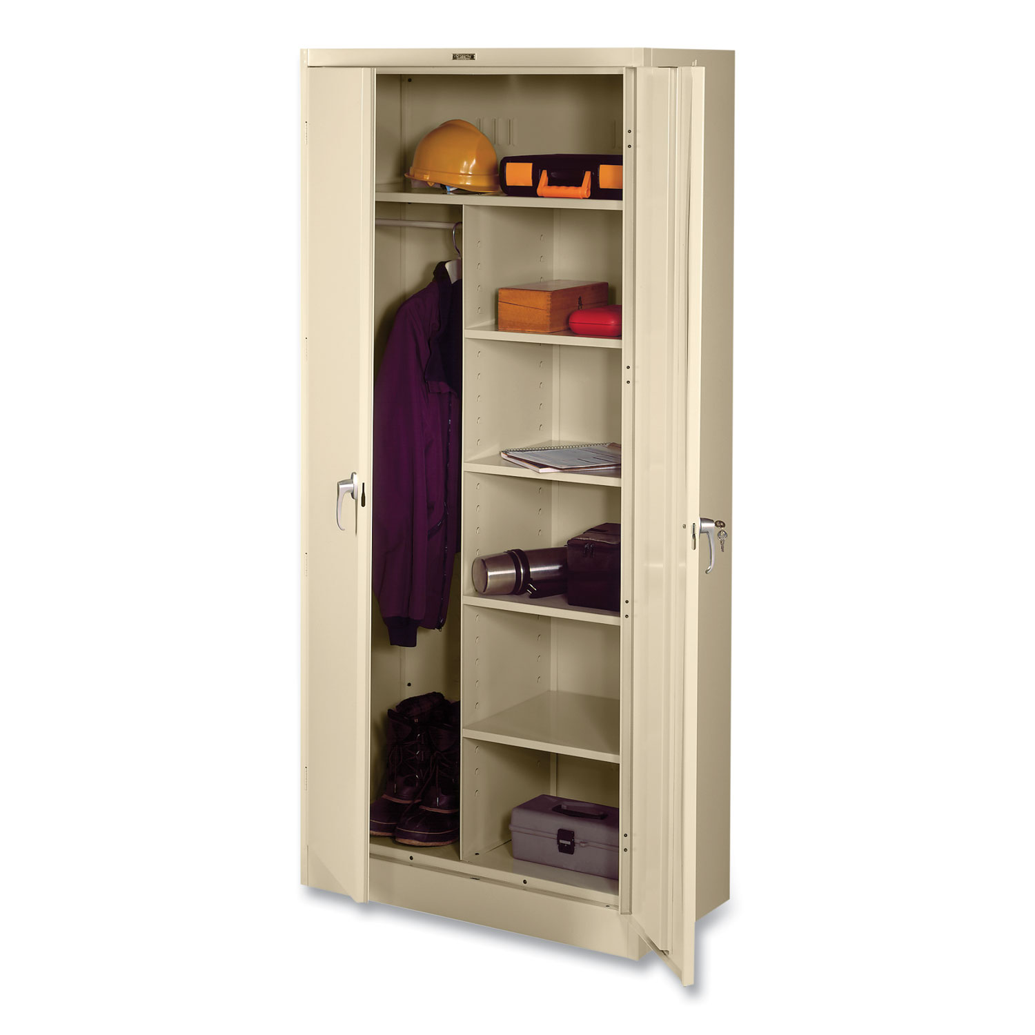 Deluxe Combination Wardrobe/Storage Cabinet, 36w x 24d x 78h, Sand