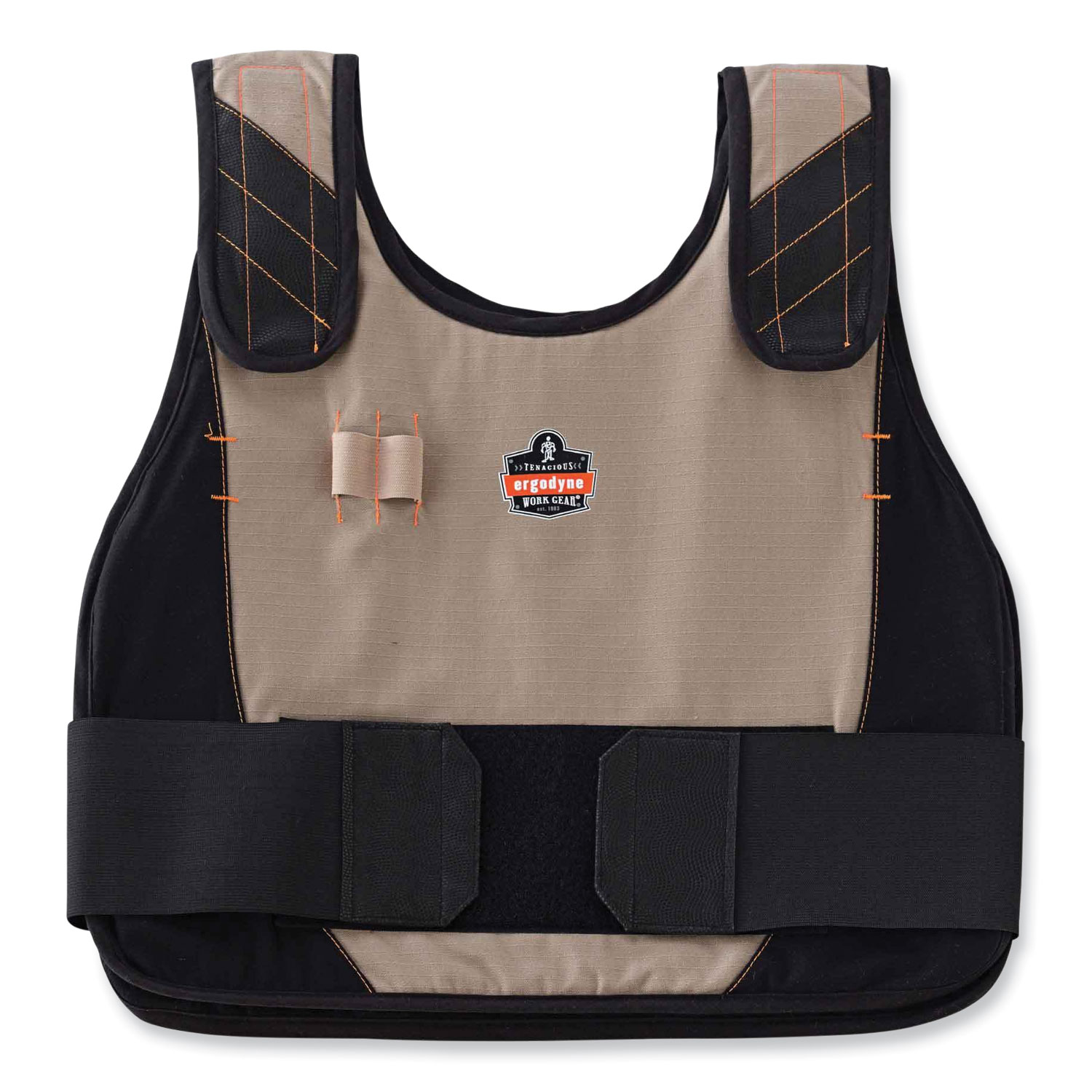 ergodyne® Chill-Its 6215 Premium FR Phase Change Cooling Vest with Packs, Modacrylic Cotton, Small/Medium, Khaki