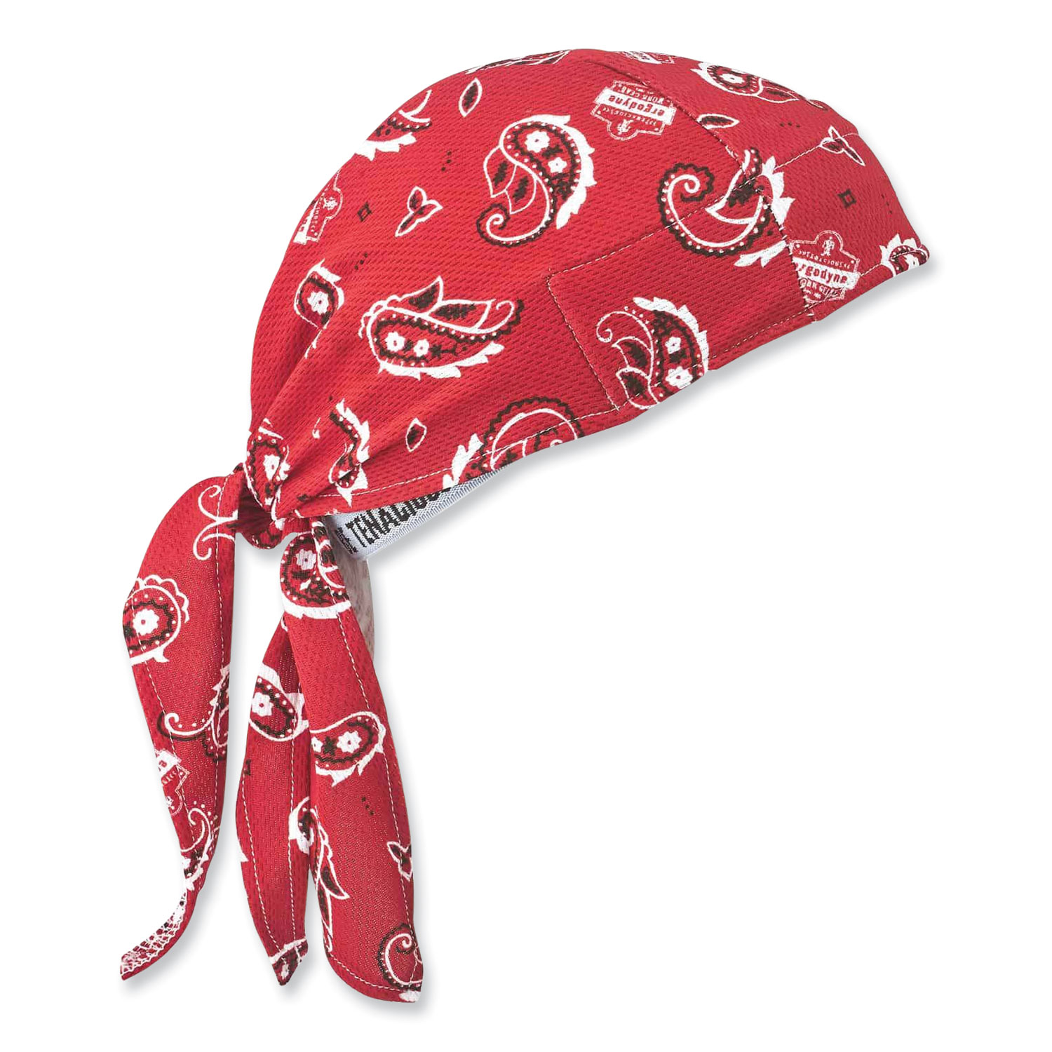 Chill-Its 6615 High-Performance Bandana Doo Rag with Terry Cloth Sweatband, One Size Fits Most, Red Western