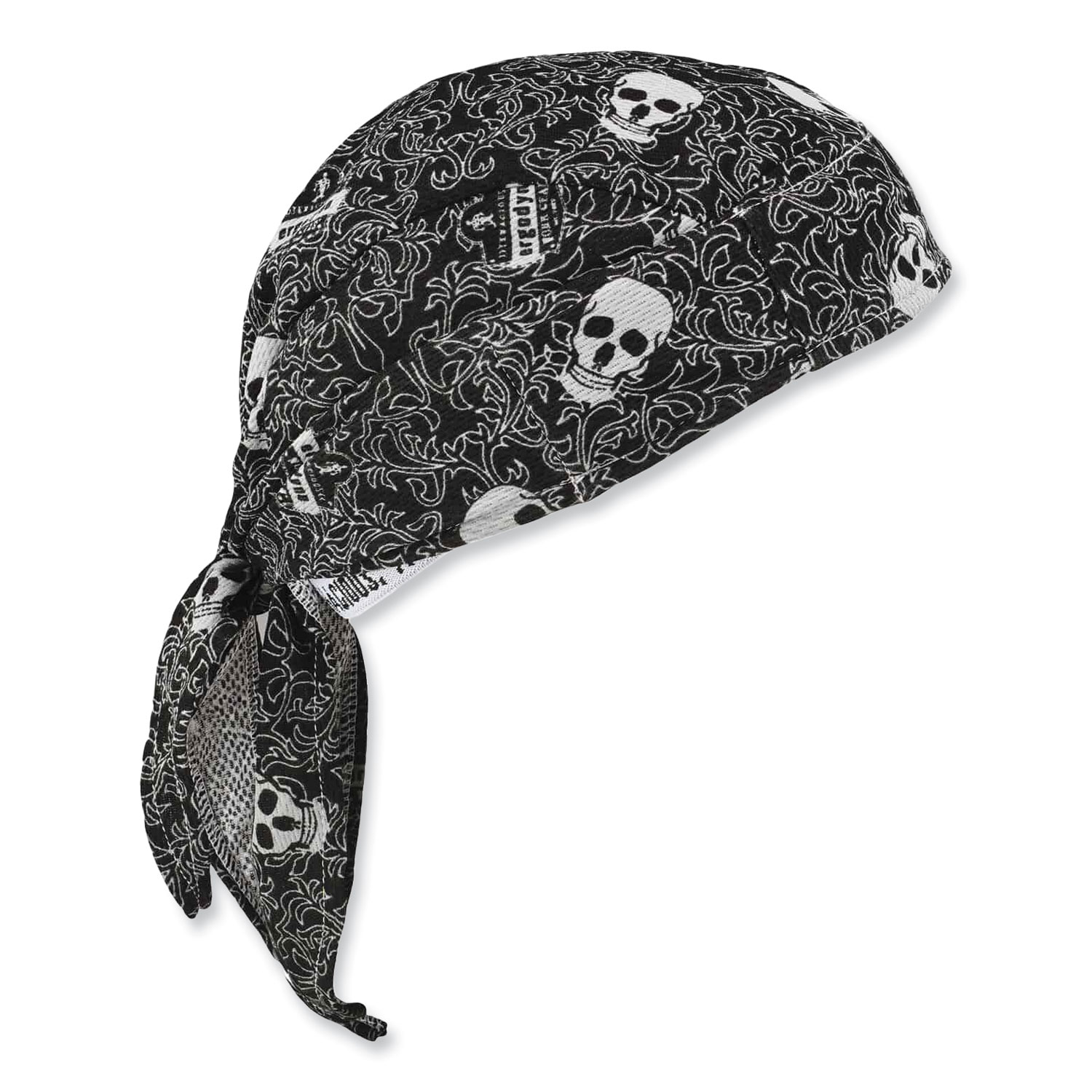 Chill-Its 6615 High-Performance Bandana Doo Rag with Terry Cloth Sweatband, One Size Fits Most, Skulls