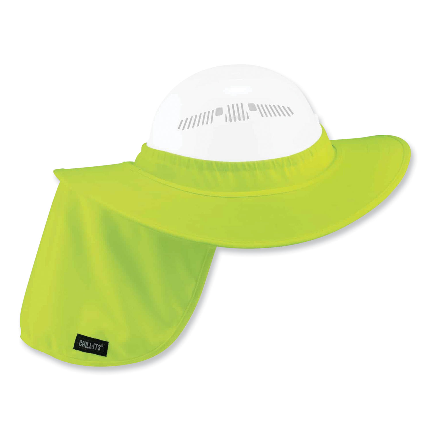 Chill-Its 6660 Hard Hat Brim + Neck Shade, 19.5 x 9.75, Lime