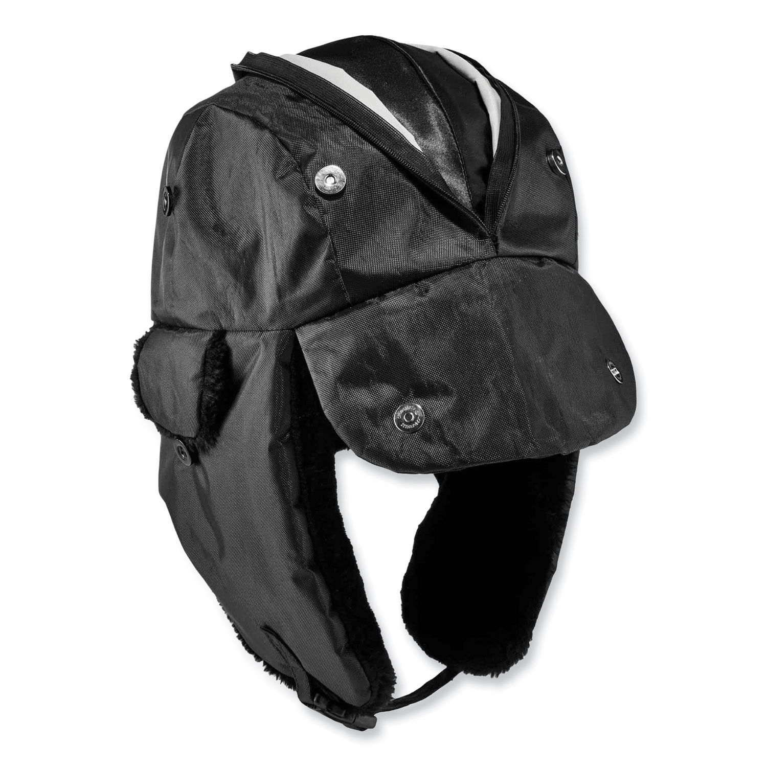 N-Ferno 6802Z Zippered Trapper Hat, Small/Medium, Black