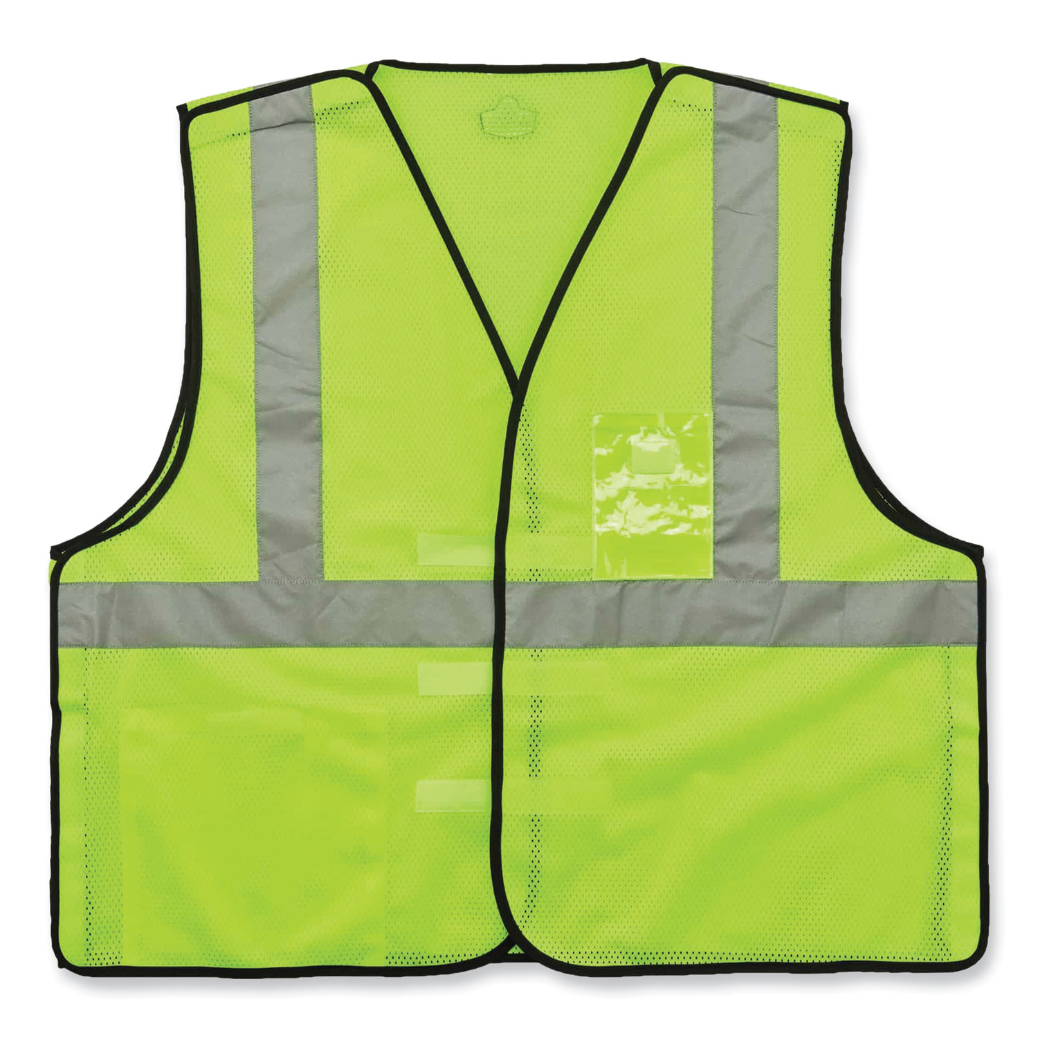 GloWear 8216BA Class 2 Breakaway Mesh ID Holder Vest, Polyester, Large/X-Large, Lime