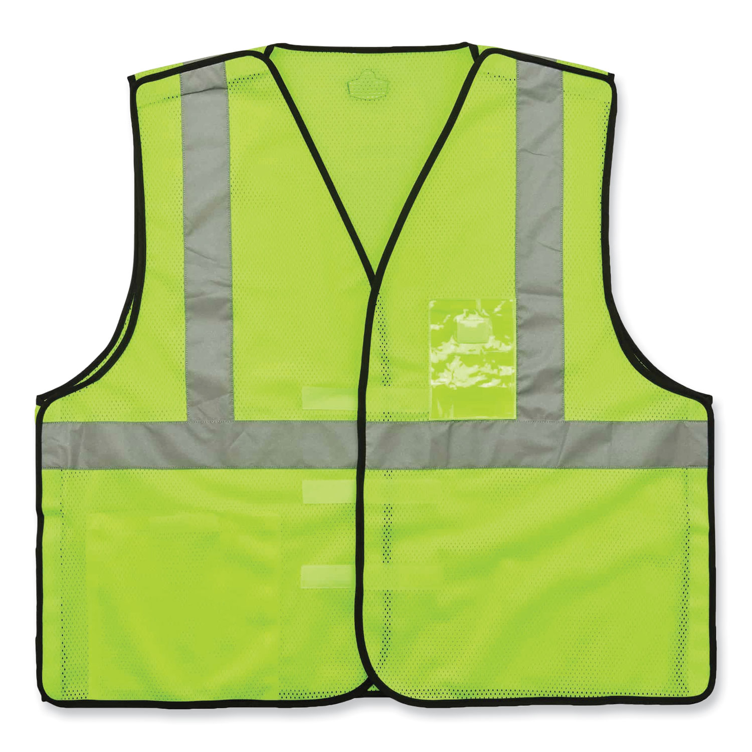 GloWear 8216BA Class 2 Breakaway Mesh ID Holder Vest, Polyester, 4X-Large/5X-Large, Lime