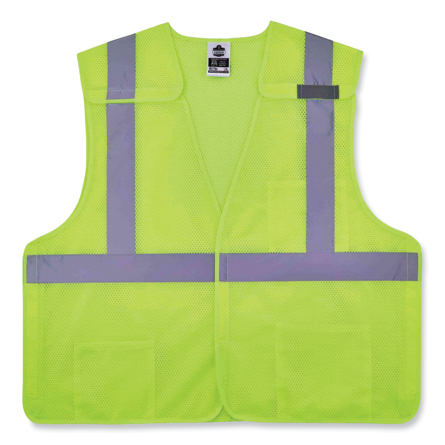 GloWear 8217BA Class 2 Breakaway Mesh Vest, Polyester, Small/Medium, Lime