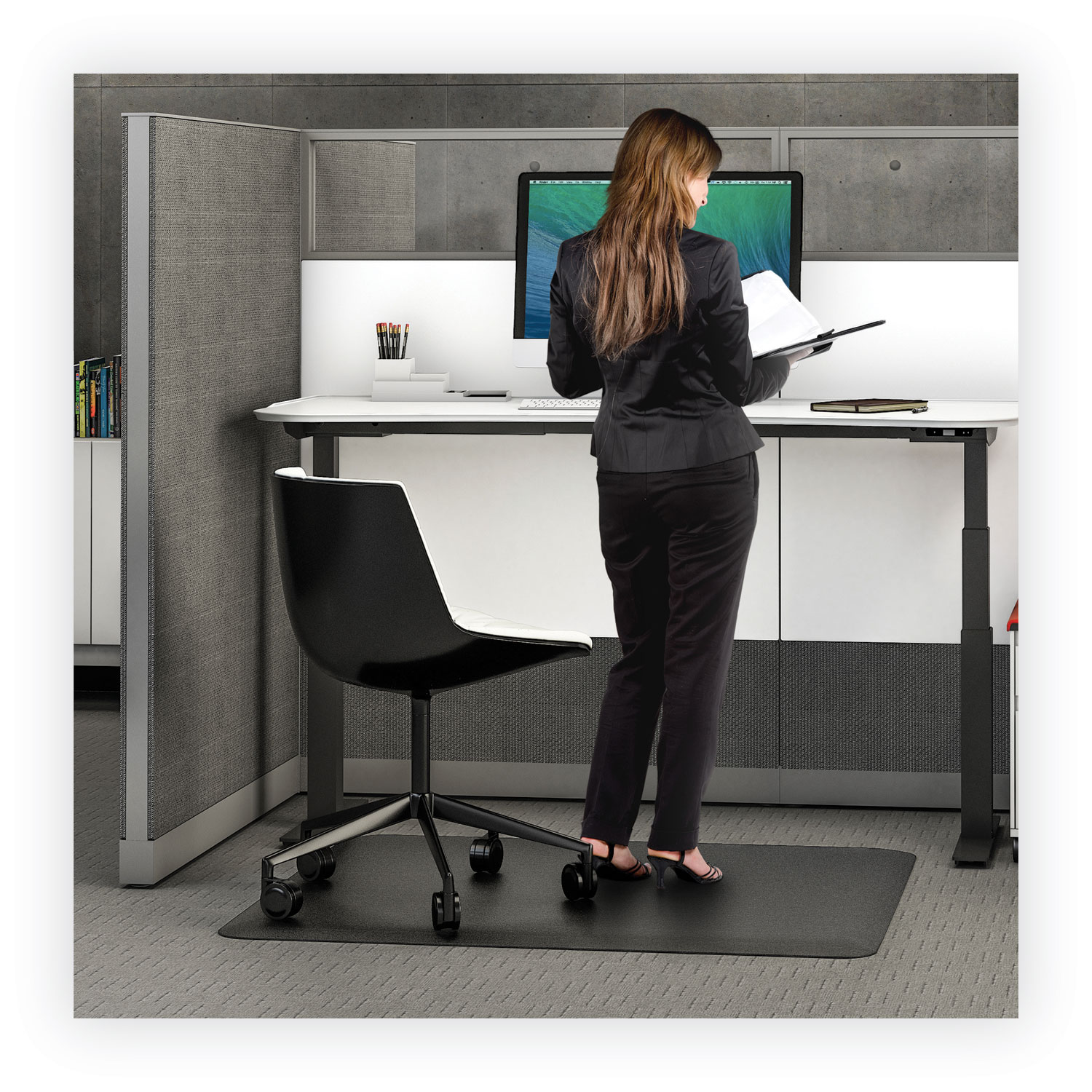 Deflecto Ergonomic Sit-Stand Chair Mat for Multi-surface