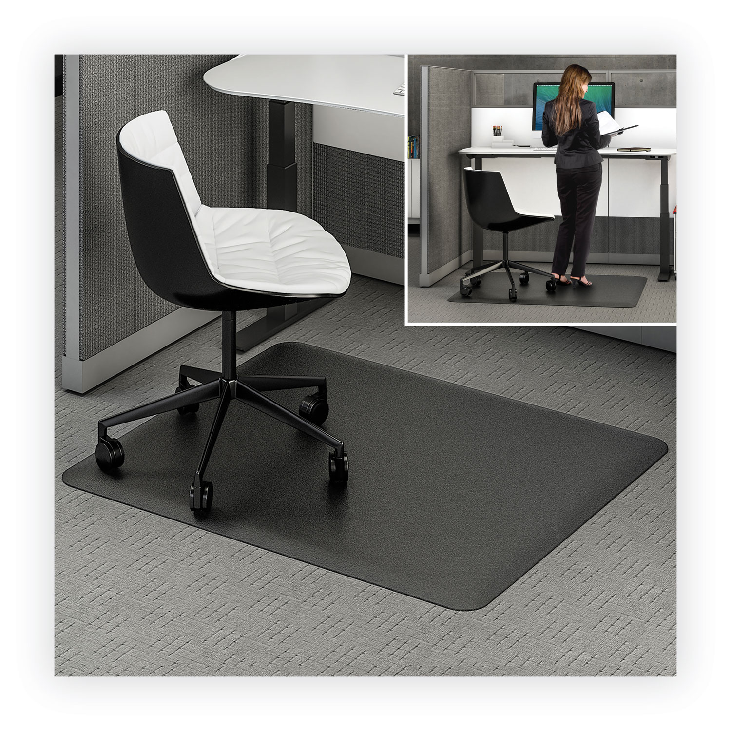 Deflecto Ergonomic Sit-Stand Chair Mat for Multi-surface