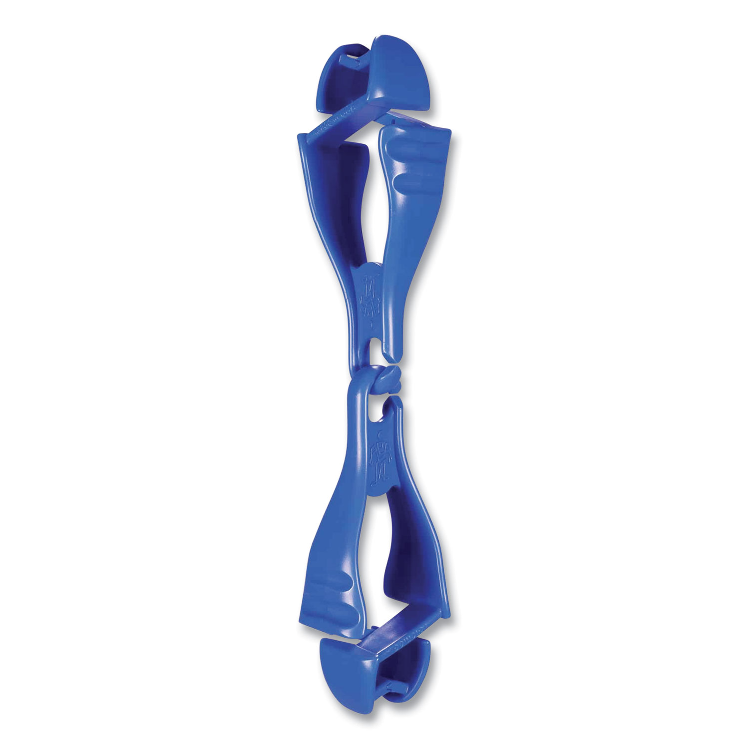 Squids 3400 Glove Clip Holder with Dual Clips, 1 x 1 x 6.5, Acetal Copolymer, Blue, 100/Carton