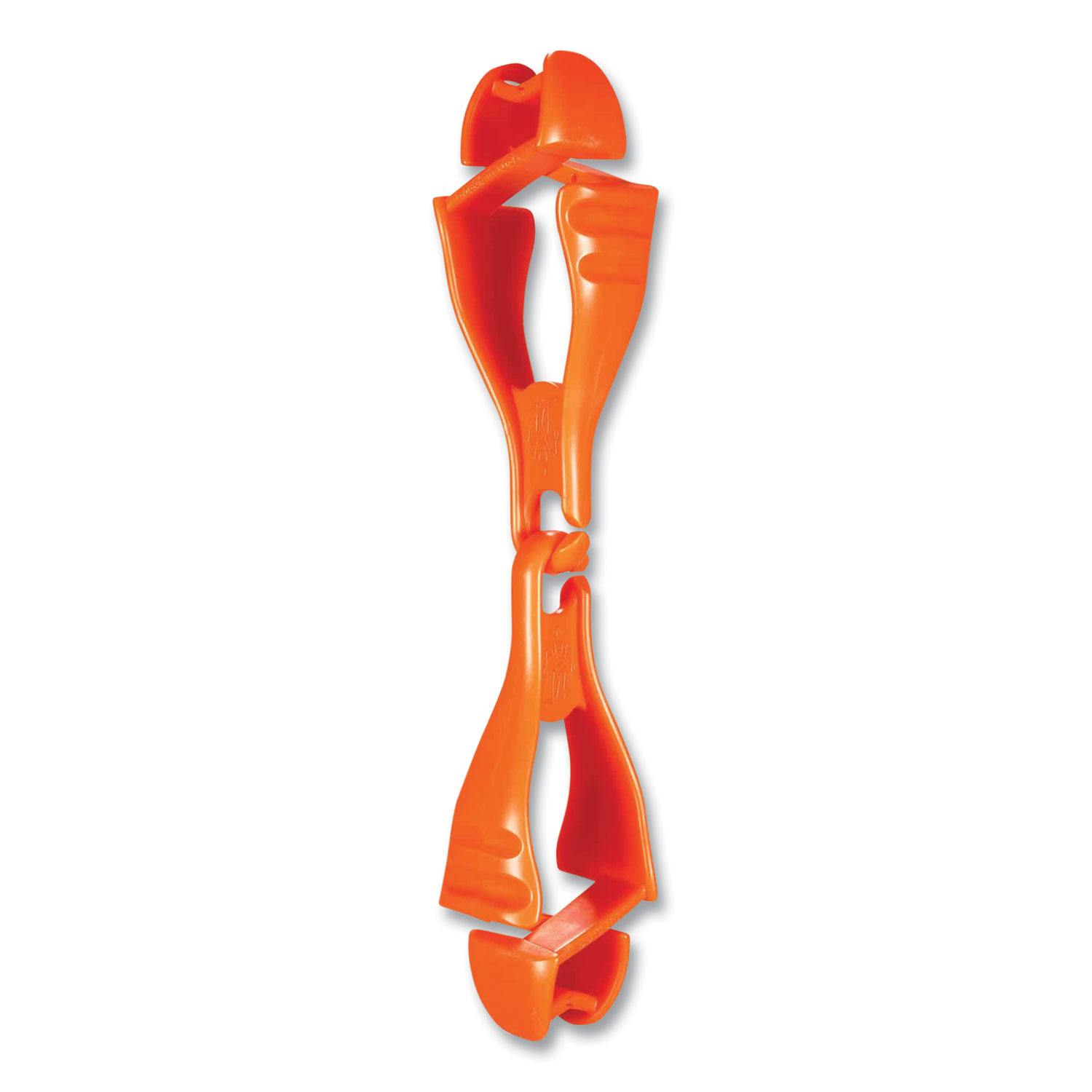 Squids 3400 Glove Clip Holder with Dual Clips, 1 x 1 x 6.5, Acetal Copolymer, Orange, 100/Carton