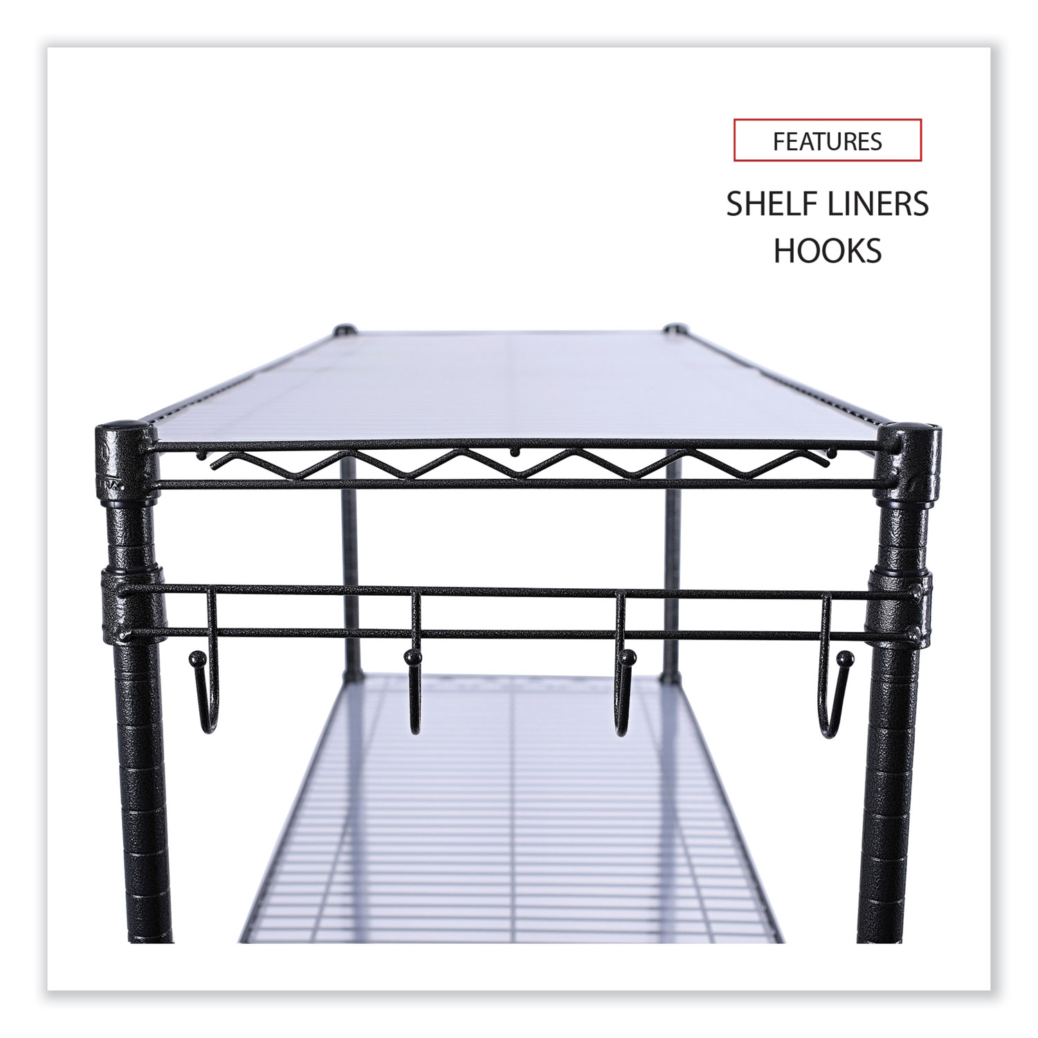 5-Shelf Wire Shelving Kit with Casters and Shelf Liners, 36w x 18d