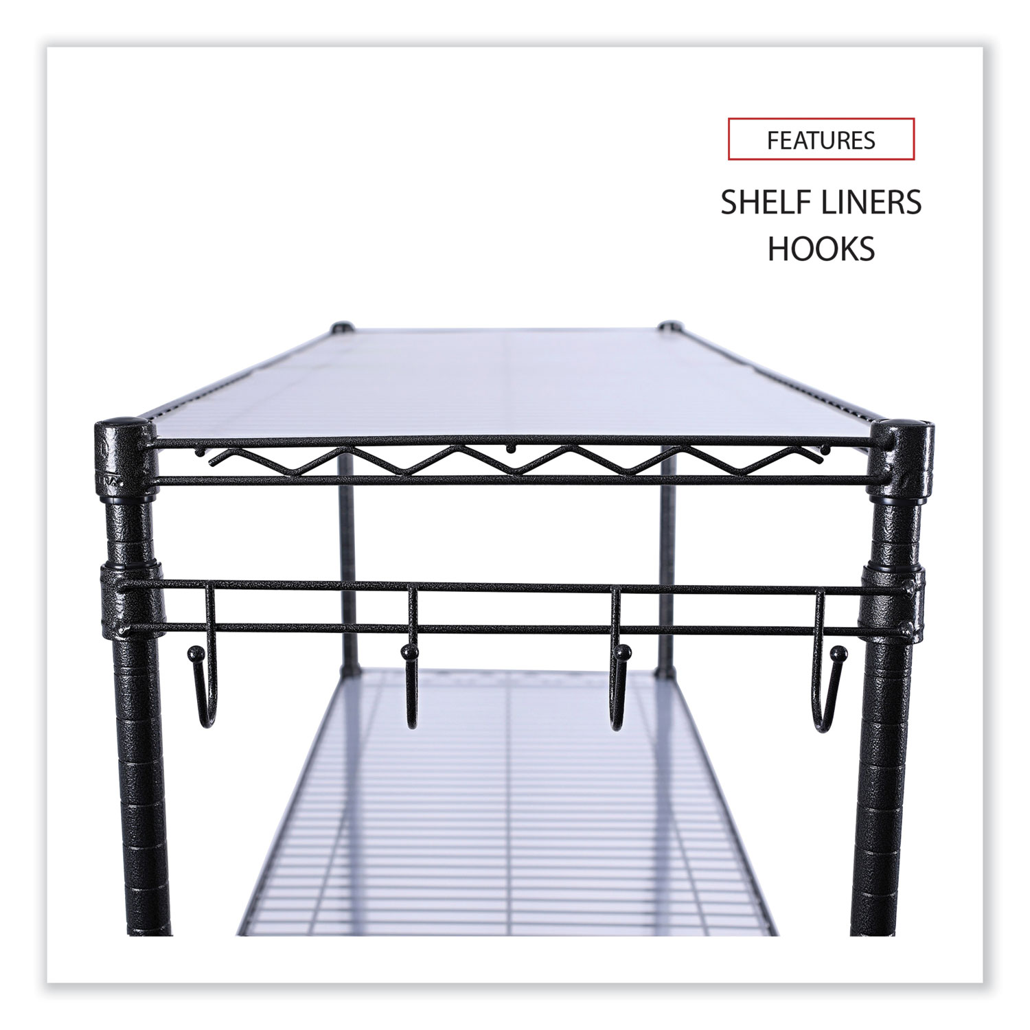 Alera 5-Shelf Wire Shelving Kit with Casters & Shelf Liners, 36W x 18D x 72h, Silver