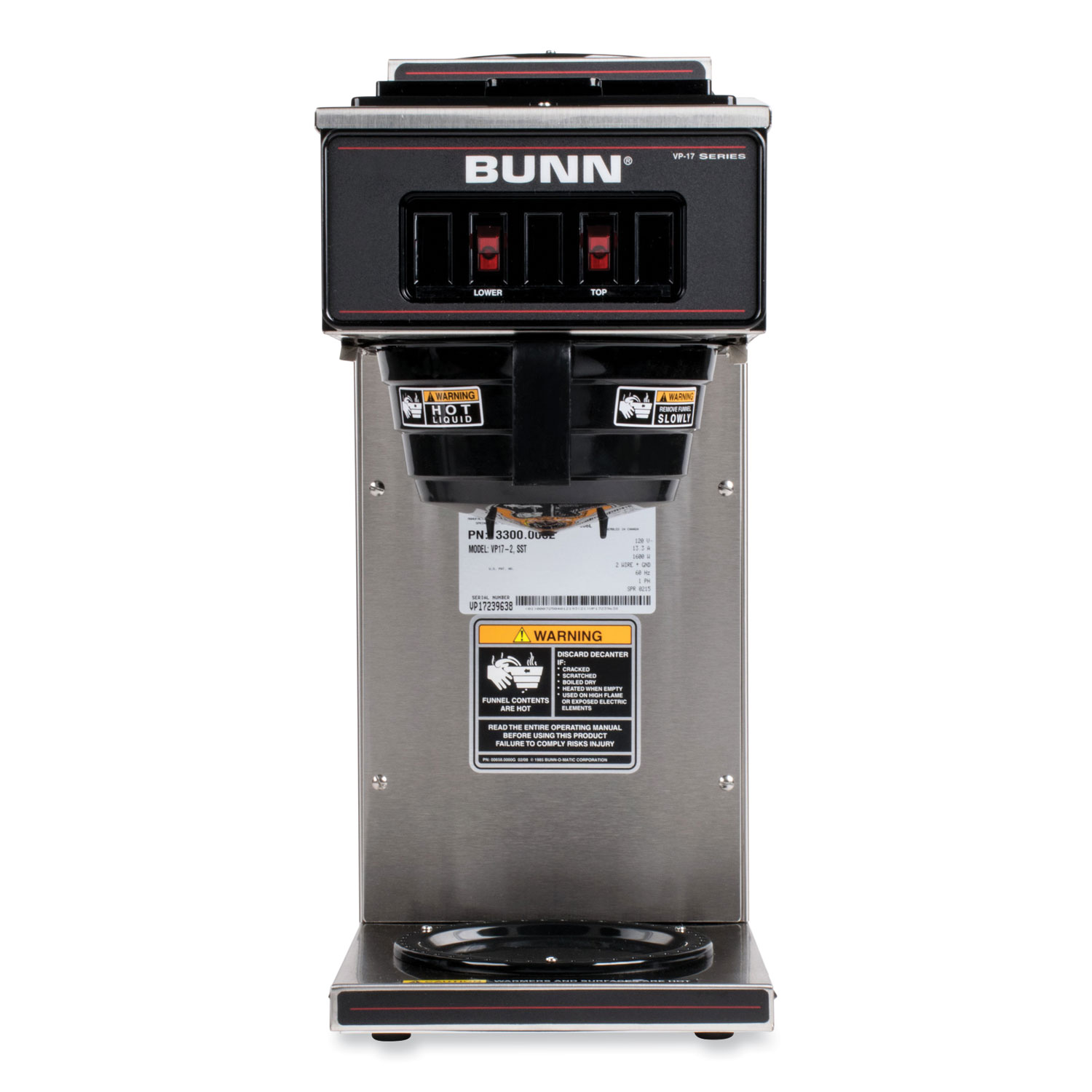 Bunn 12-Cup Pourover Brewer, Stainless Steel