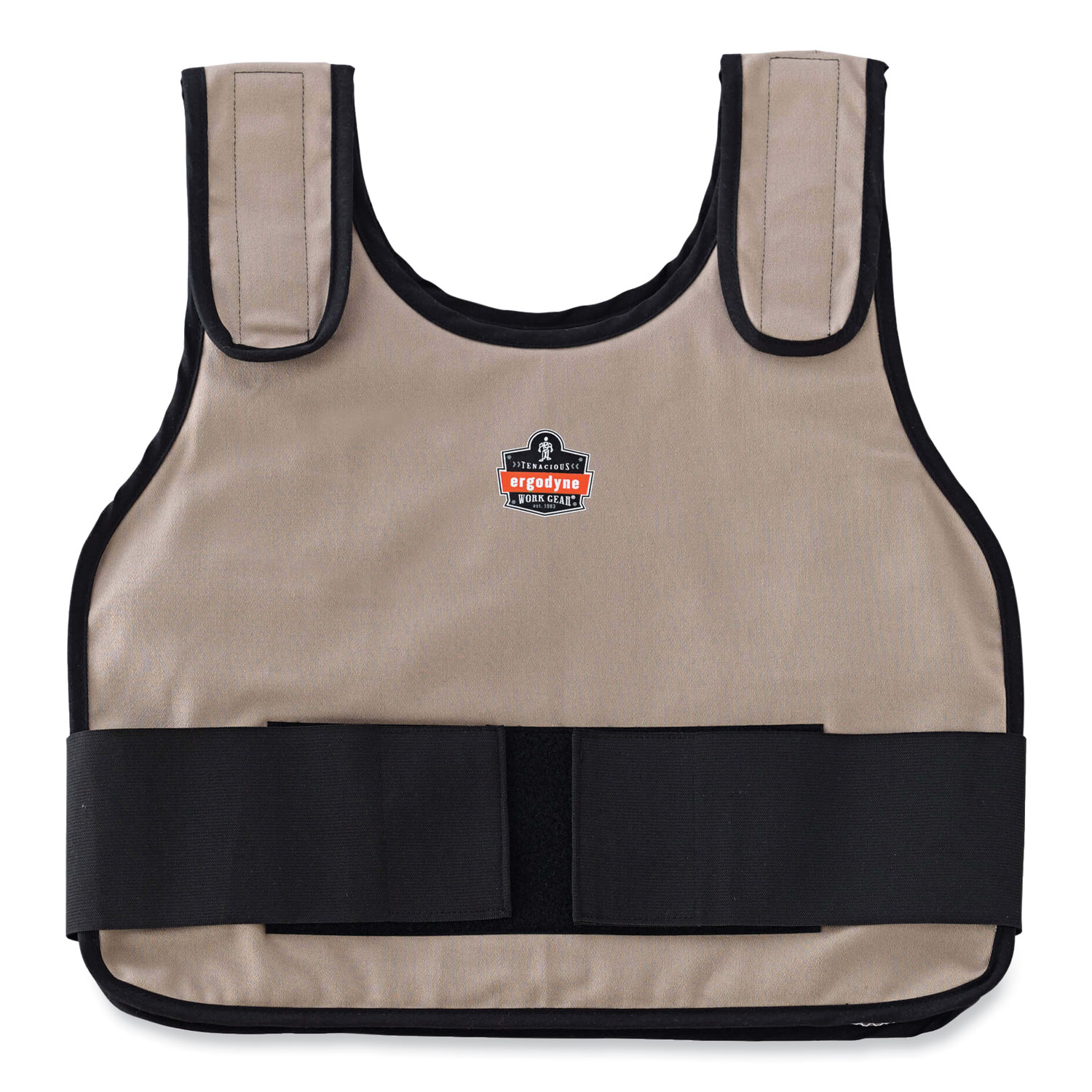 Chill-Its 6230 Standard Phase Change Cooling Vest with Packs, Cotton, Small/Medium, Khaki