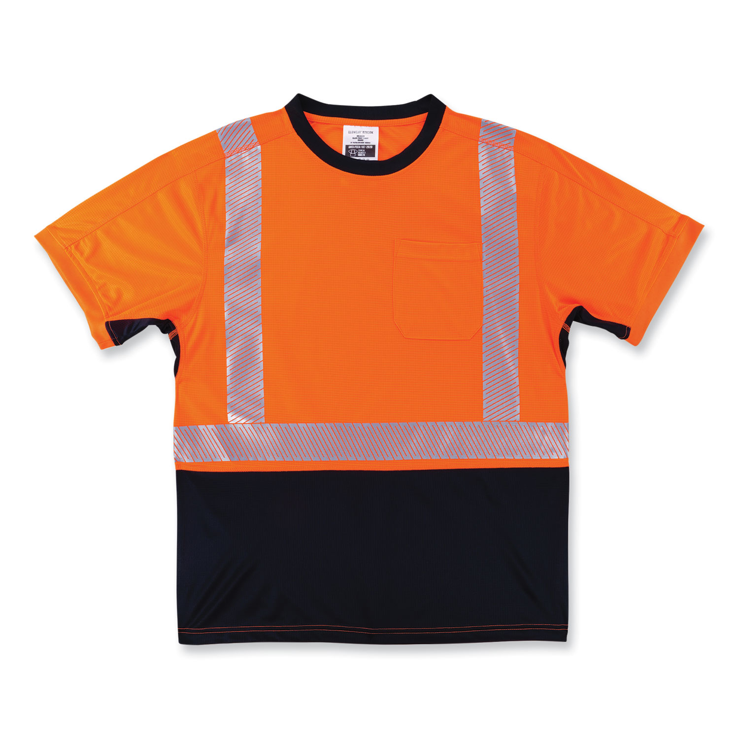 GloWear 8283BK Class 2 Lightweight Performance Hi-Vis T-Shirt, Polyester, X-Large, Orange