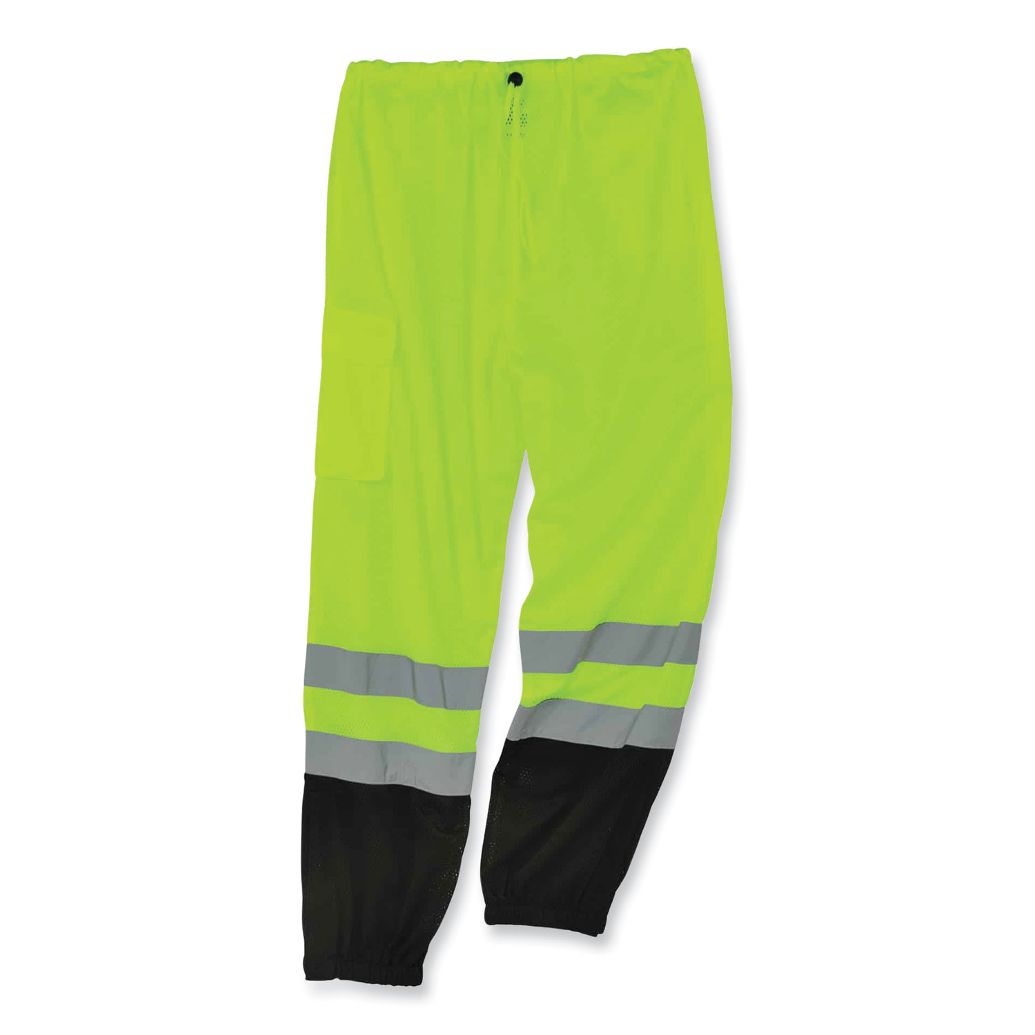 GloWear 8910BK Class E Hi-Vis Pants with Black Bottom, Polyester, 2X-Large/3X-Large, Lime