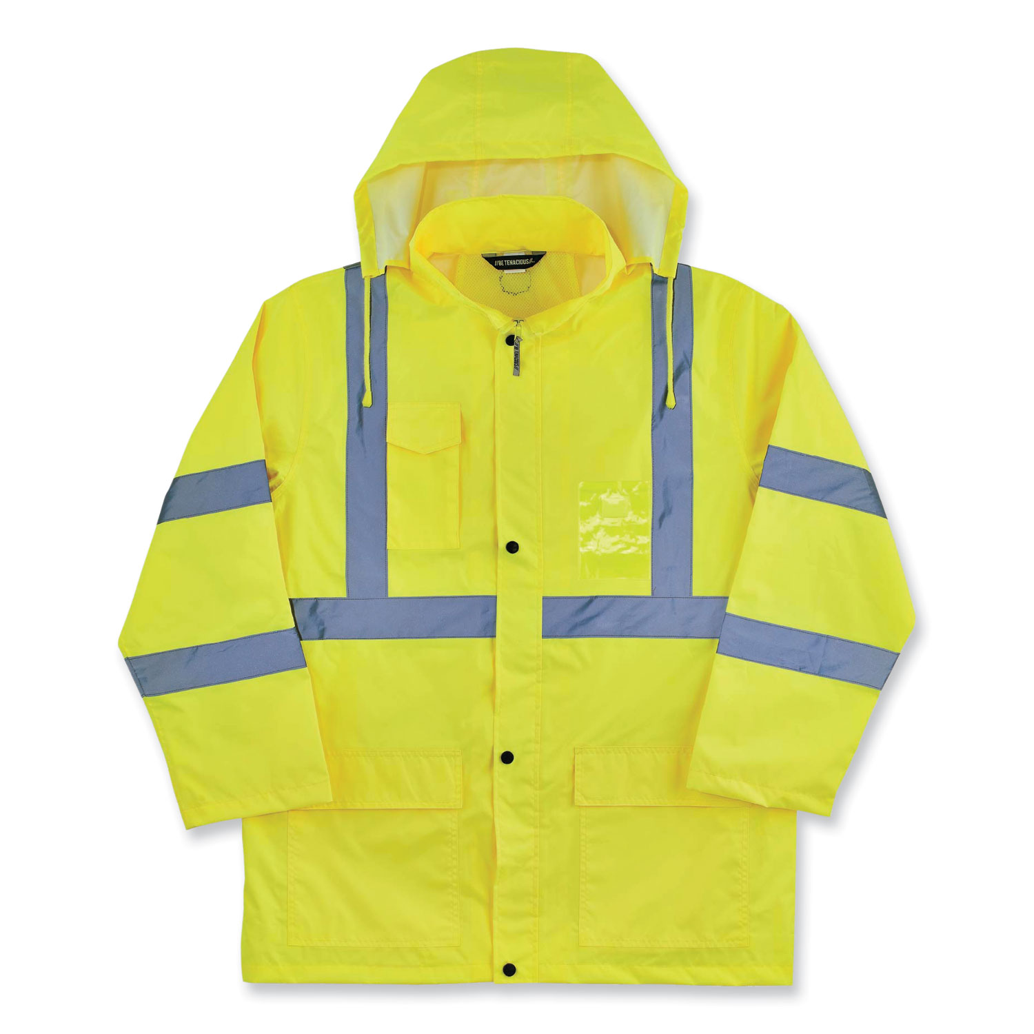 GloWear 8366 Class 3 Lightweight Hi-Vis Rain Jacket, Polyester, Medium, Lime