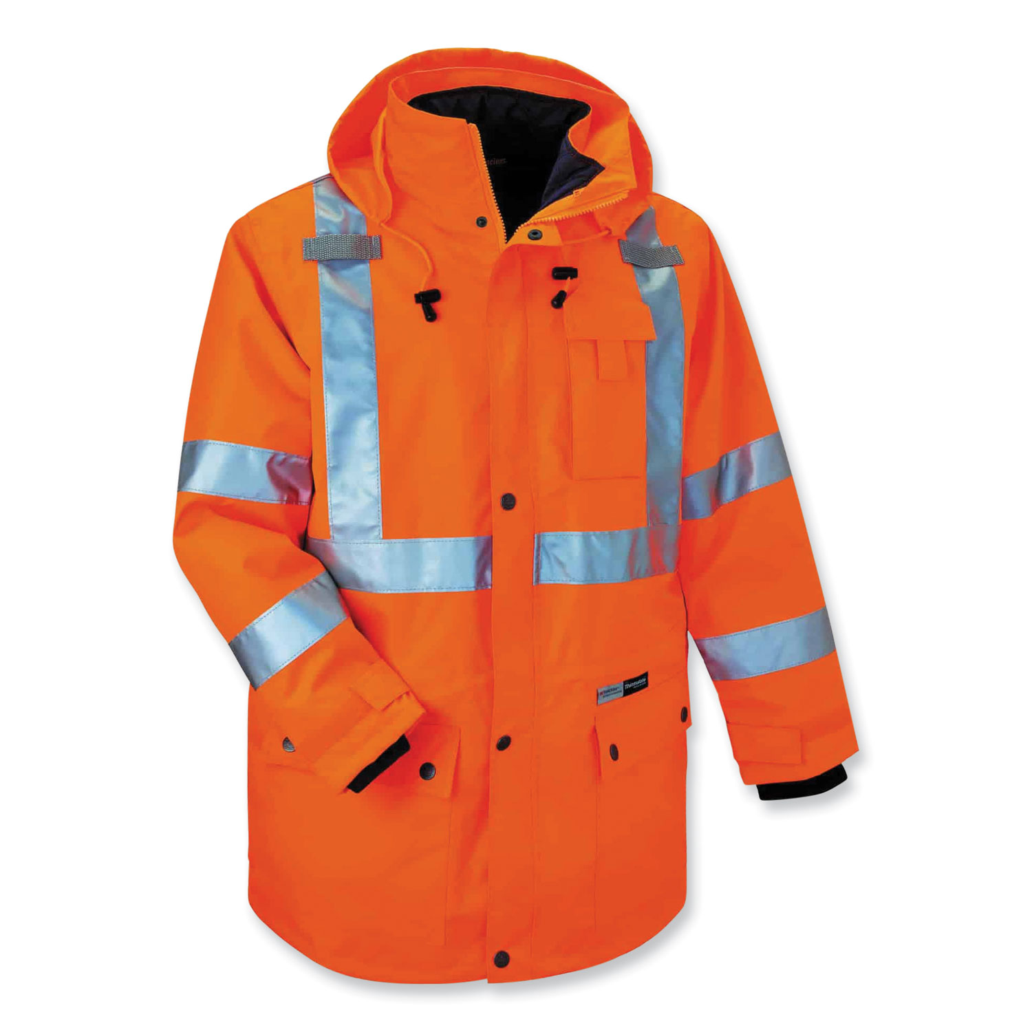 ergodyne® GloWear 8385 Class 3 Hi-Vis 4-in-1 Jacket, Small, Orange