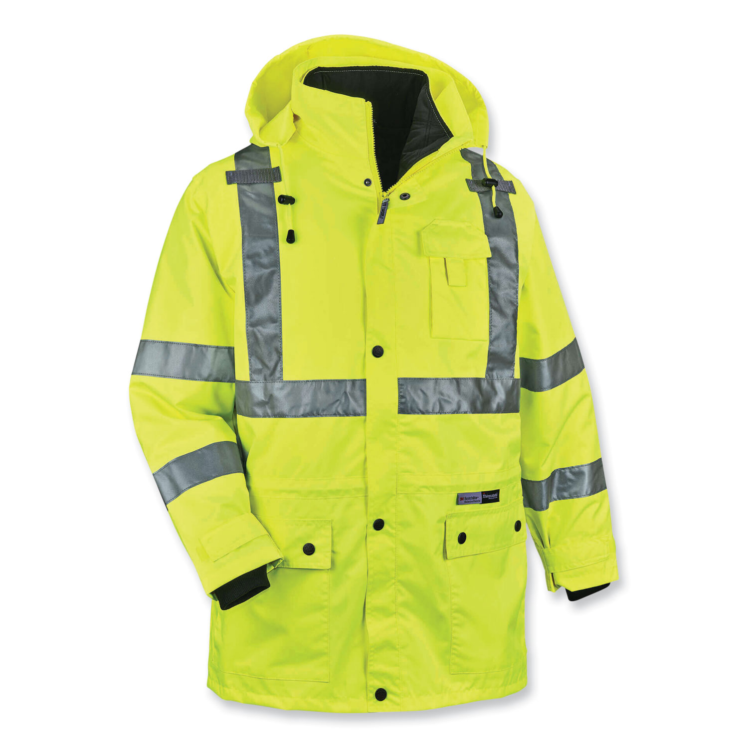 ergodyne® GloWear 8385 Class 3 Hi-Vis 4-in-1 Jacket, 5X-Large, Lime