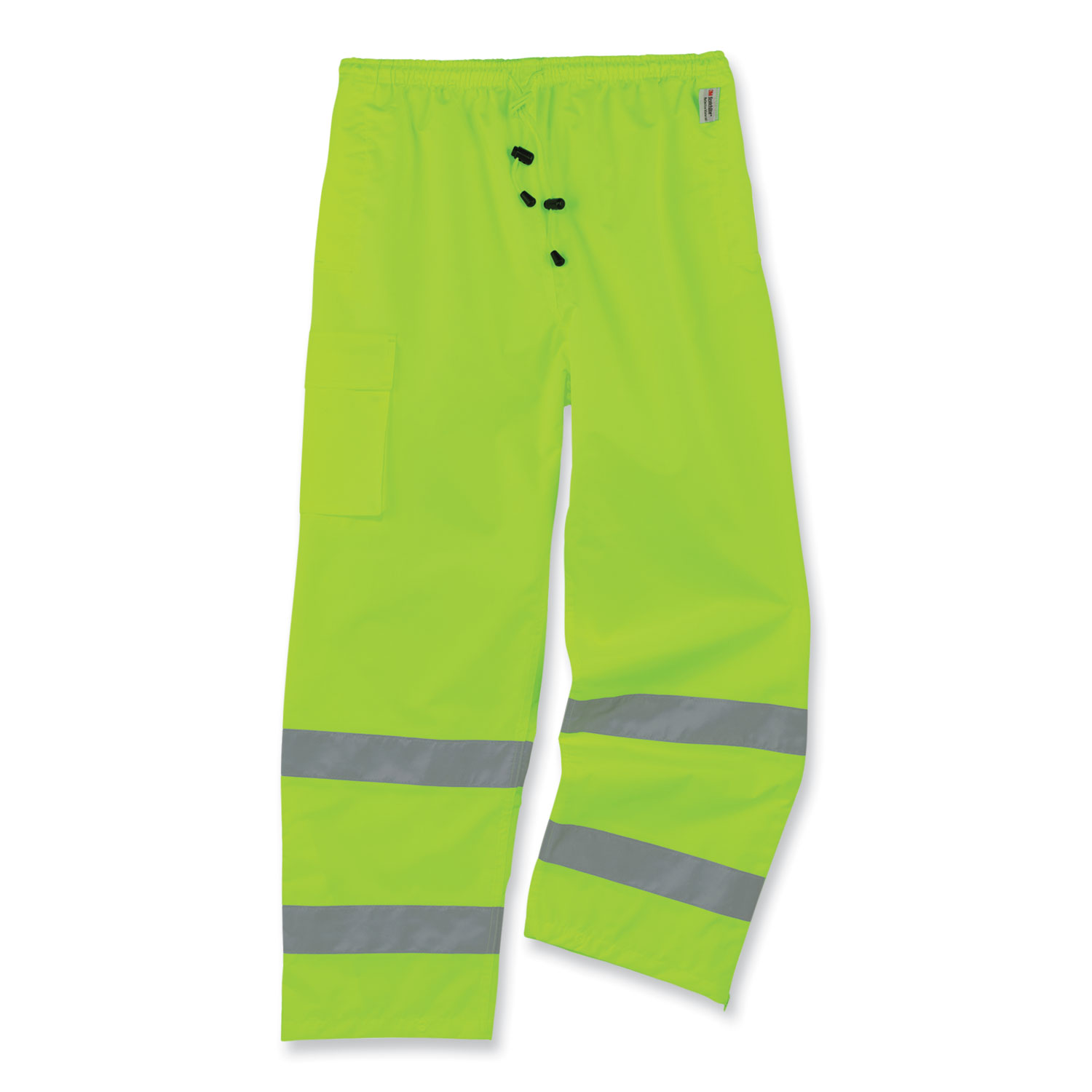 ergodyne® GloWear 8915 Class E Hi-Vis Rain Pants, Medium, Lime