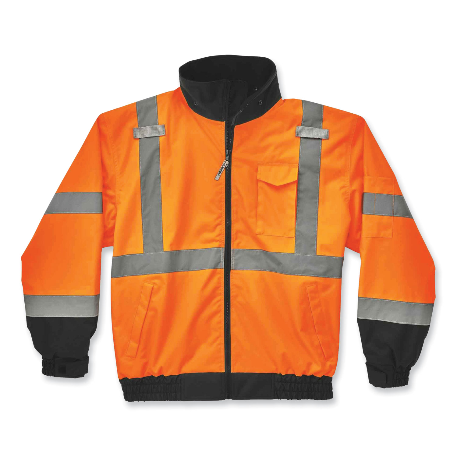 ergodyne® GloWear 8379 Class 3 Hi-Vis Fleece Lined Bomber Jacket, Orange, Large